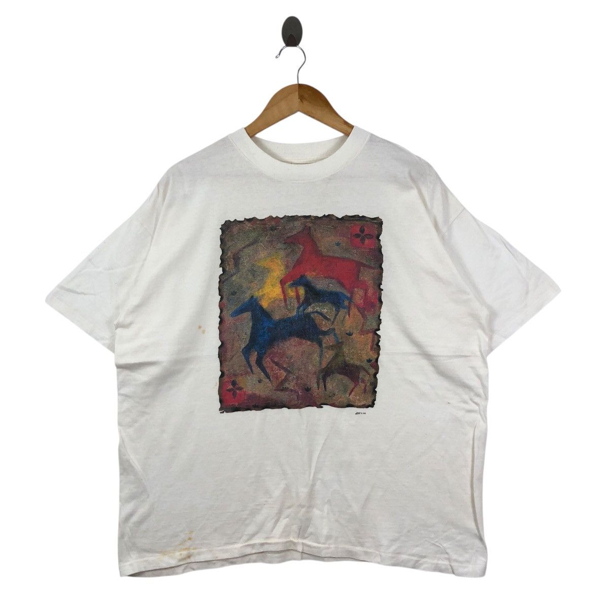 Vintage Vintage 90s MARCIE ZIV Horses Art T Shirt Vintage Artist Size US L / EU 52-54 / 3 - 1 Thumbnail