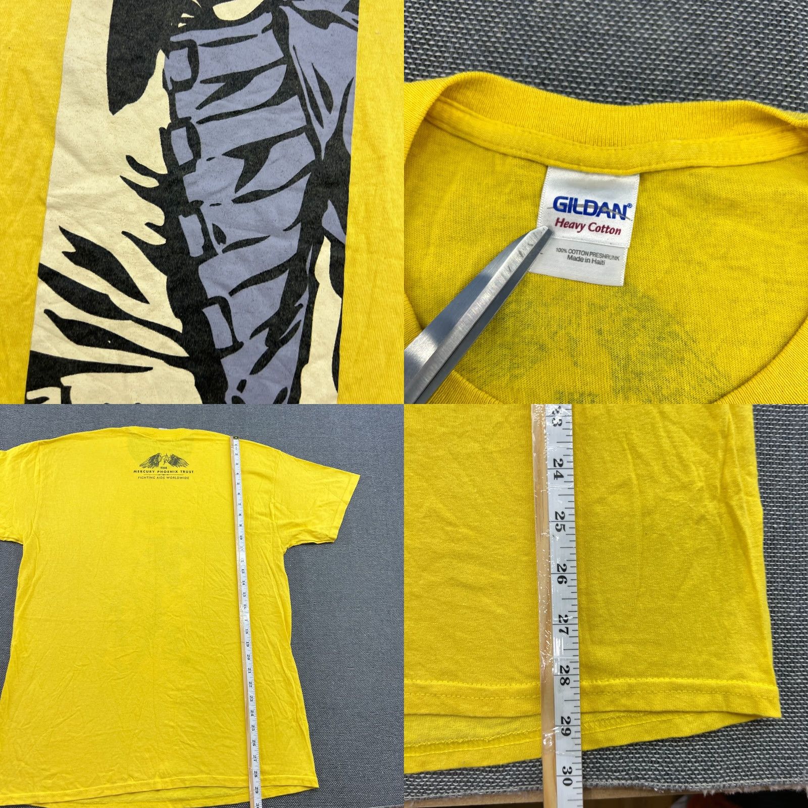 Gildan Freddie Mercury 2008 The Phoenix Trust fighting AIDS Shirt Mens Large Gildan Shirt Mens Large Yellow T-Shirt 2008 Phoenix Trust AIDS Mens Gildan Size US L / EU 52-54 / 3 - 8 Thumbnail