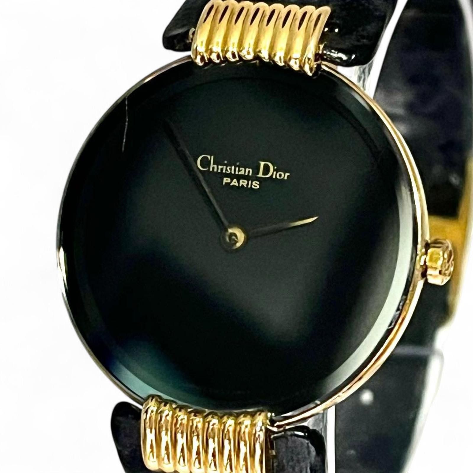 Christian Dior Monsieur Christian Dior - Vintage Black Dial Gold Accented Wristwatch Size ONE SIZE - 1 Thumbnail
