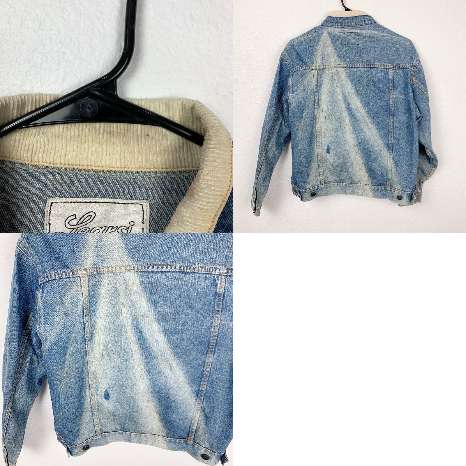 Denime VINTAGE Learsi Denim Jacket Grunge Trucker Button Large Men Jacket Blue Denim Size US 33 - 8 Thumbnail
