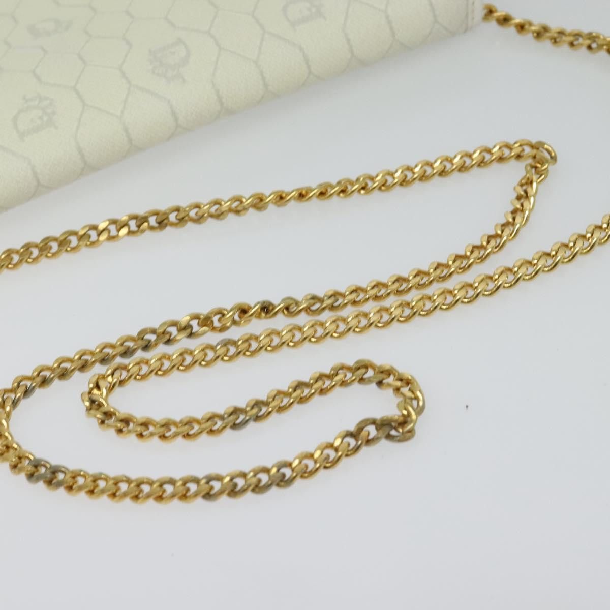 Dior DIOR Honeycomb Canvas Chain Shoulder Bag Pvc White Gold Size ONE SIZE - 7 Thumbnail