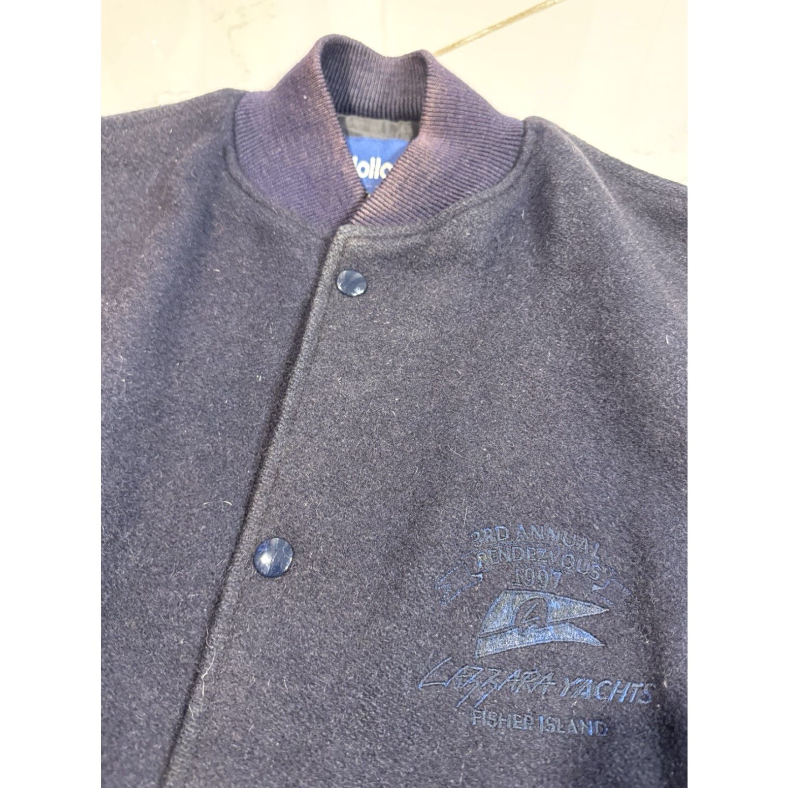 Holloway VTG 1997 Lazzara Yachts Holloway Varsity Wool Navy Blue Jacket M Shirt? Size US M / EU 48-50 / 2 - 4 Thumbnail