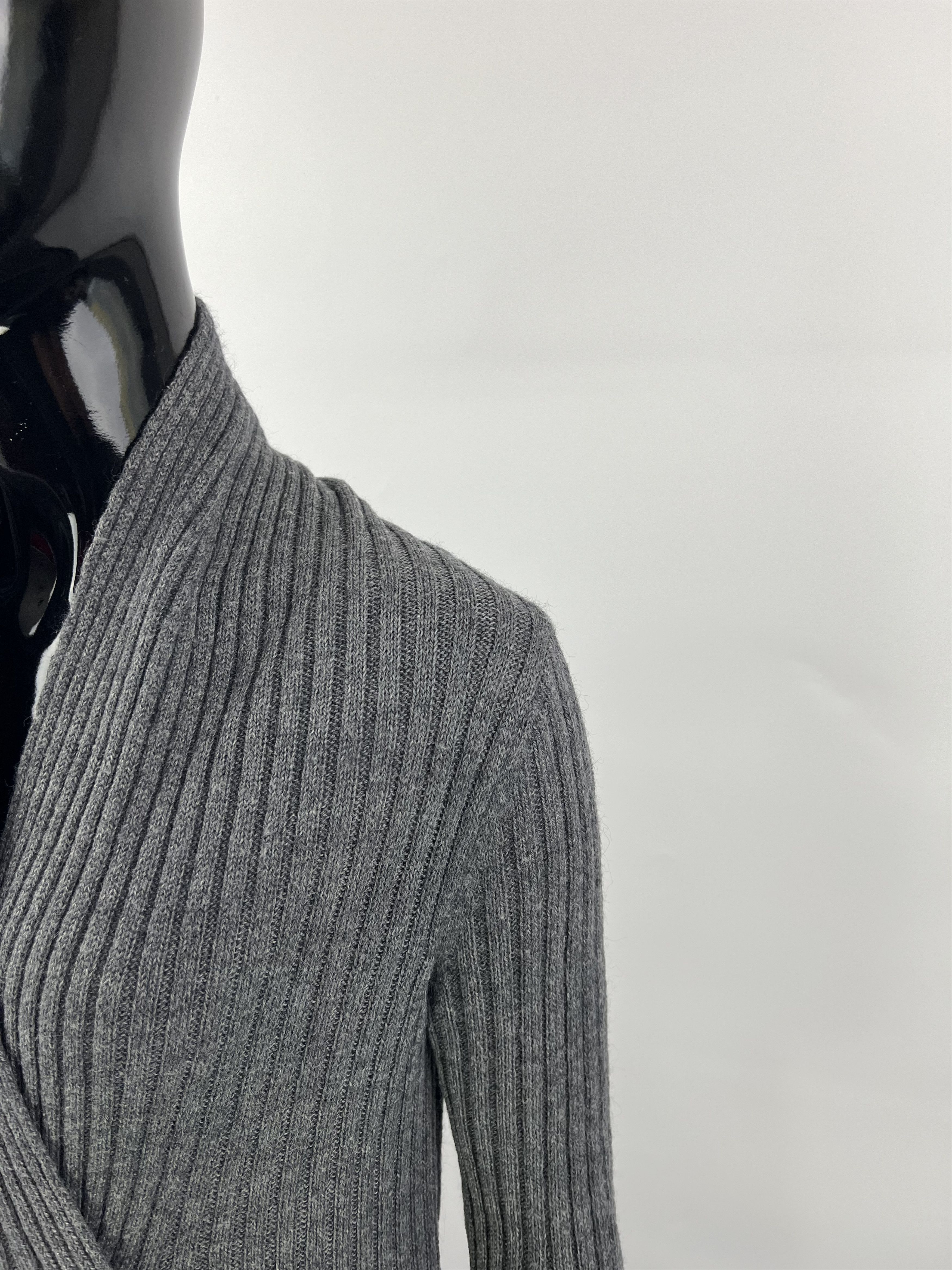 Zadig & Voltaire Zadig Voltaire Alpaca Wool Asymmetrical Ribbed Open Cardigan Size ONE SIZE - 5 Thumbnail
