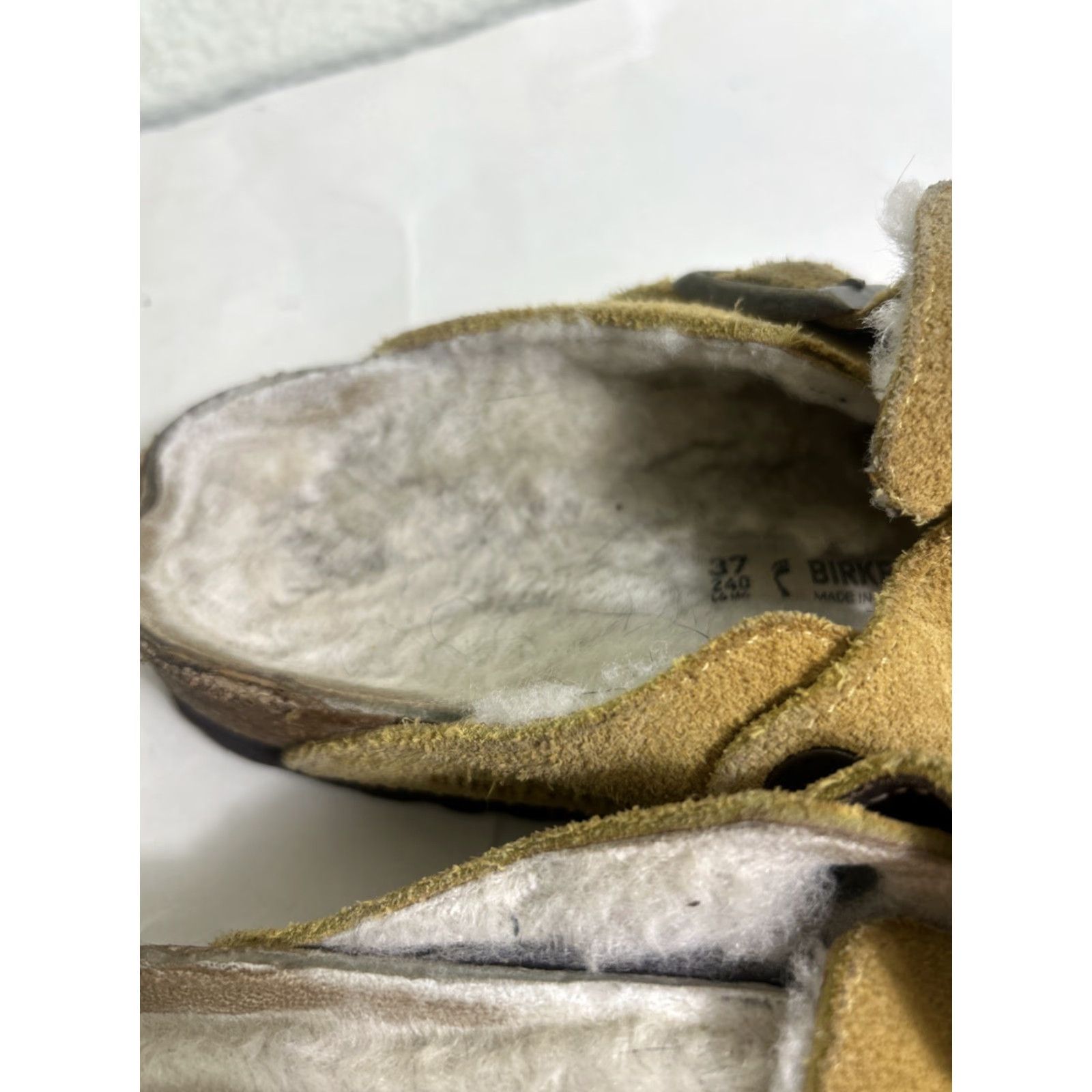 Birkenstock Birkenstock Boston Shearling Women Clog Suede Yellow Slip On 6 37 Sheepskin Size US 6 / IT 36 - 6 Thumbnail