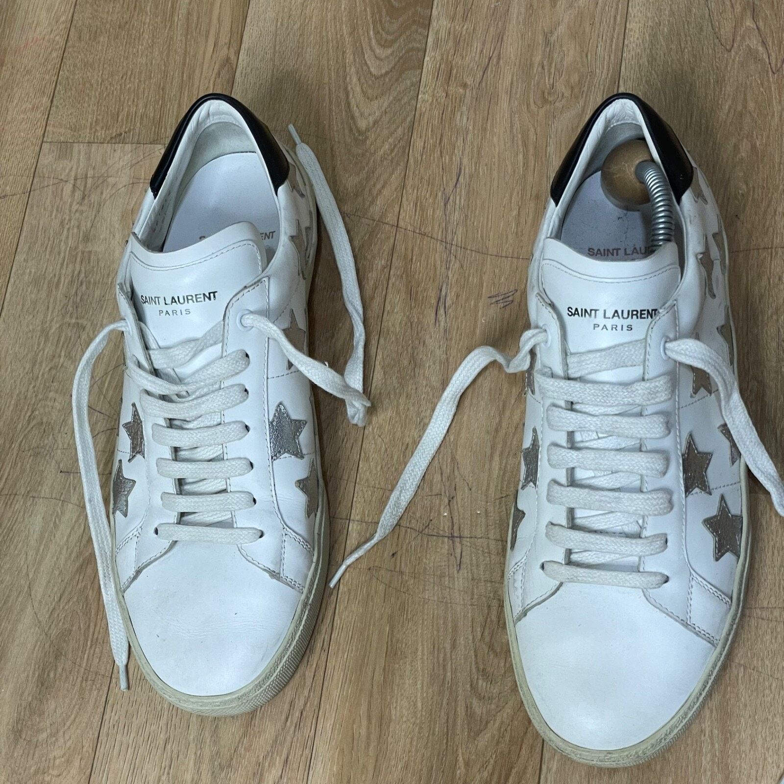 Yves Saint Laurent SAINT LAURENT Sneakers Star Court Classic Leather YSL Womens Size US 10 / IT 40 - 8 Thumbnail