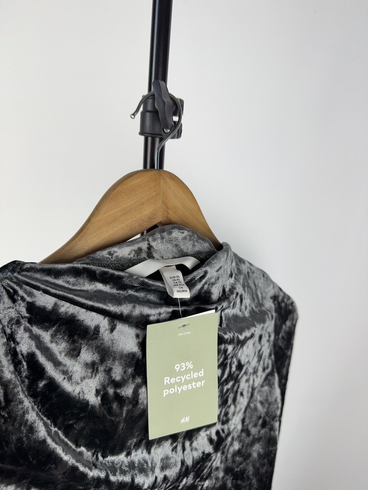 Designer × H&M H&M Velvet Mini Dress Draped Bodycon Eco Fabric XS Size XS / US 0-2 / IT 36-38 - 6 Thumbnail