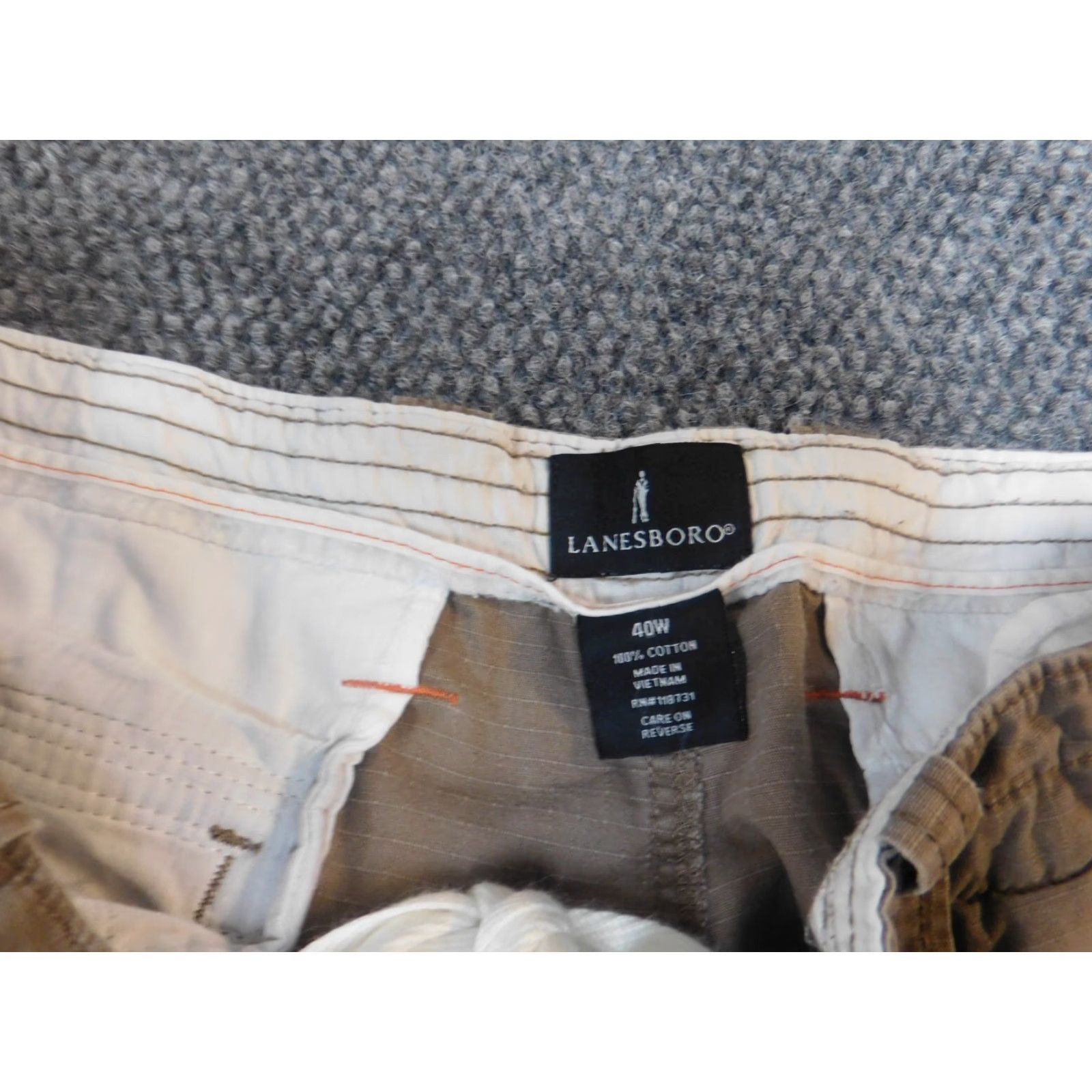 Vintage Lanesboro Mens Cargo Shorts 40W Brown Denim Cotton Flat Front Zip Casual Relaxed Regular 40in Waist Mens Cargo Shorts Brown Vintage? No. Size US 40 / EU 56 - 5 Thumbnail