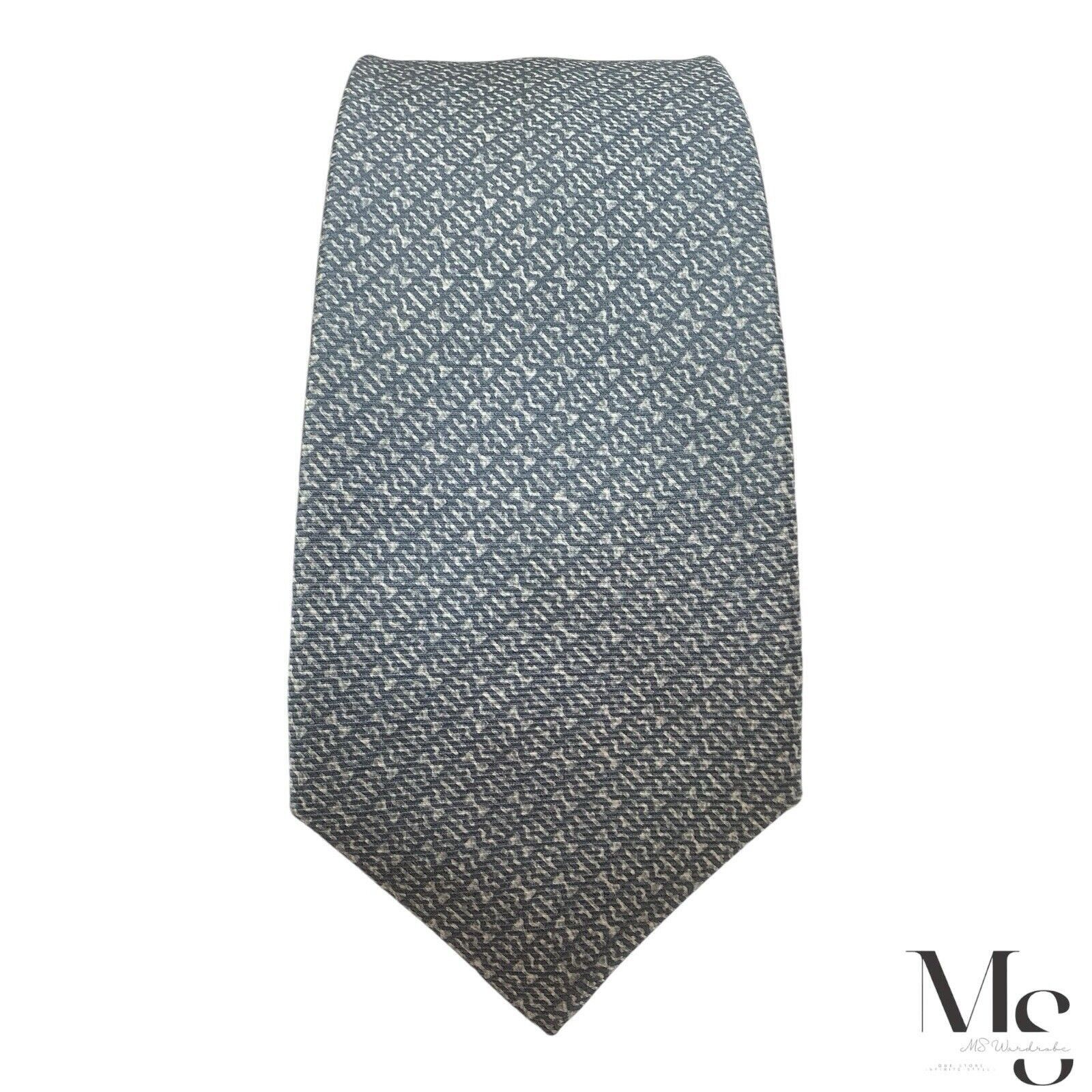 Bvlgari BVLGARI SEVENFOLD Gray Geometric Silk Tie Made In Italy W:3" Size ONE SIZE - 3 Thumbnail