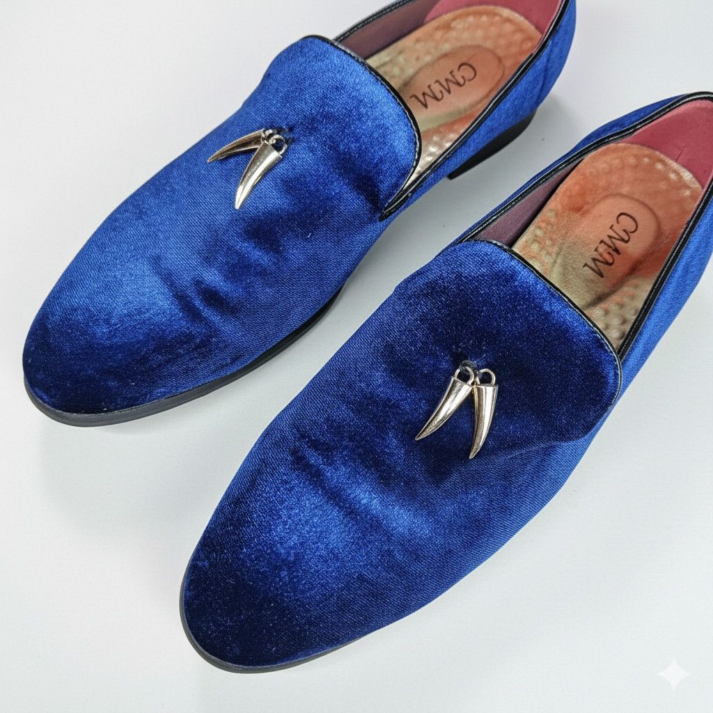 Other CMM Men's 10.5/275 Shoes Vibrant Blue Velvet Formal Size US 10.5 / EU 43-44 - 7 Thumbnail