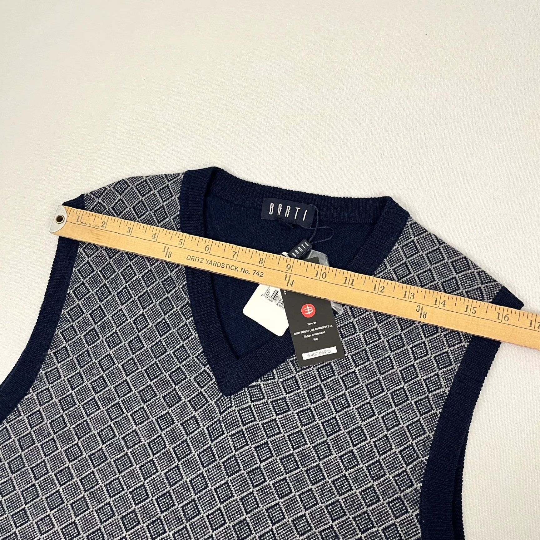Vintage Zegna Baruffa Lane Sweater Vest Mens Large Blue Merino Wool Jumper Preppy Size US L / EU 52-54 / 3 - 6 Thumbnail