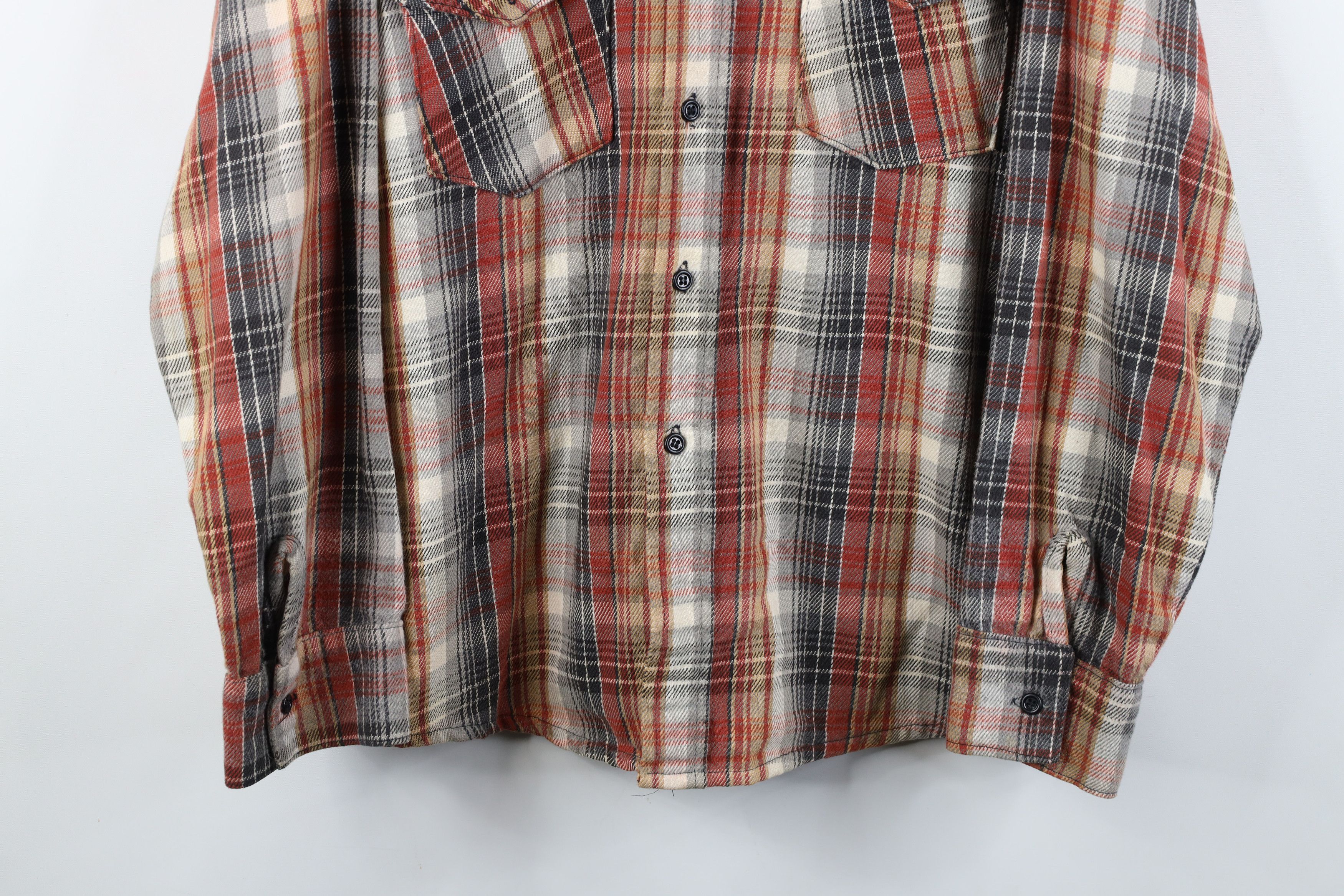 Vintage Vintage 70s Streetwear Heavyweight Button Shirt Plaid USA Size US XL / EU 56 / 4 - 3 Thumbnail