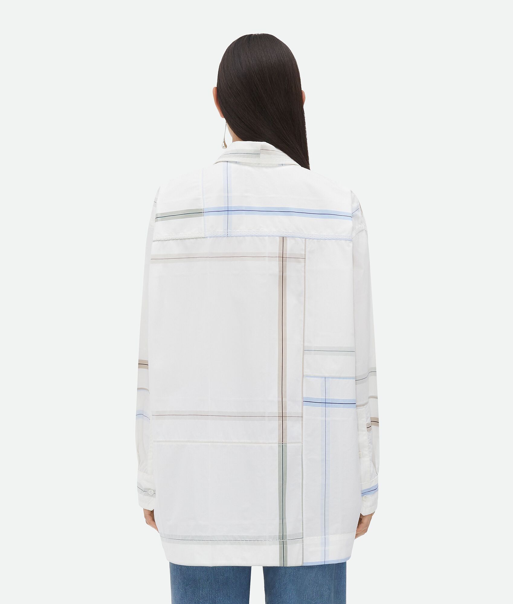 Bottega Veneta o1y0725 Checked Shirt in White Size S / US 4 / IT 40 - 4 Thumbnail