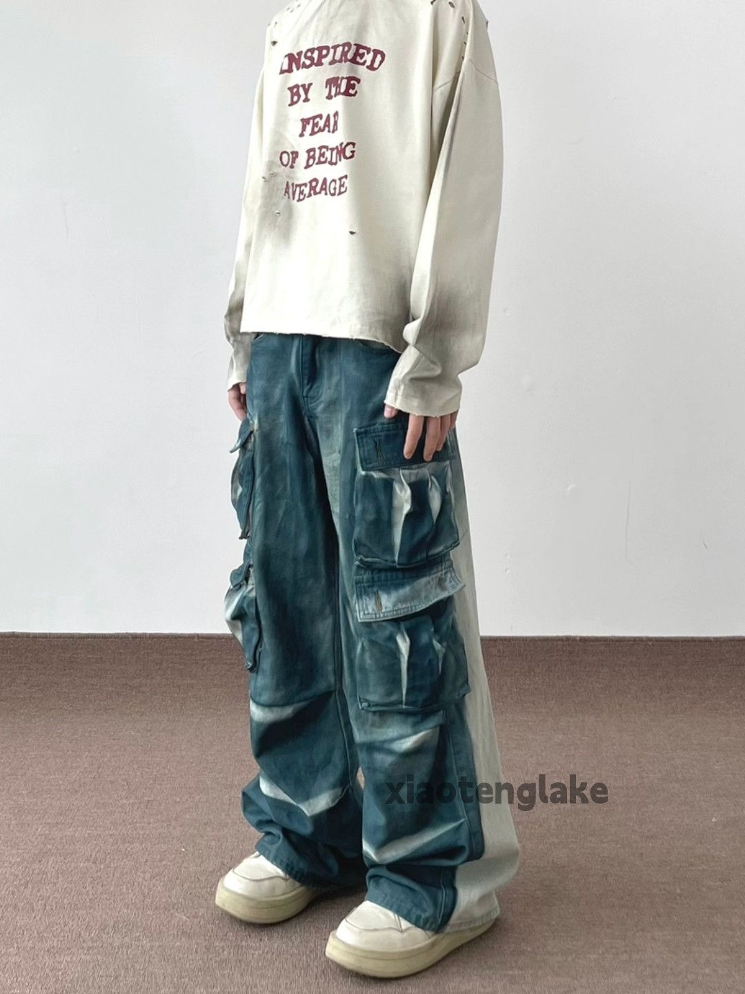 Jean × Vintage washed faded loose baggy tie dye hiphop cargo pants Size US 32 / EU 48 - 6 Thumbnail