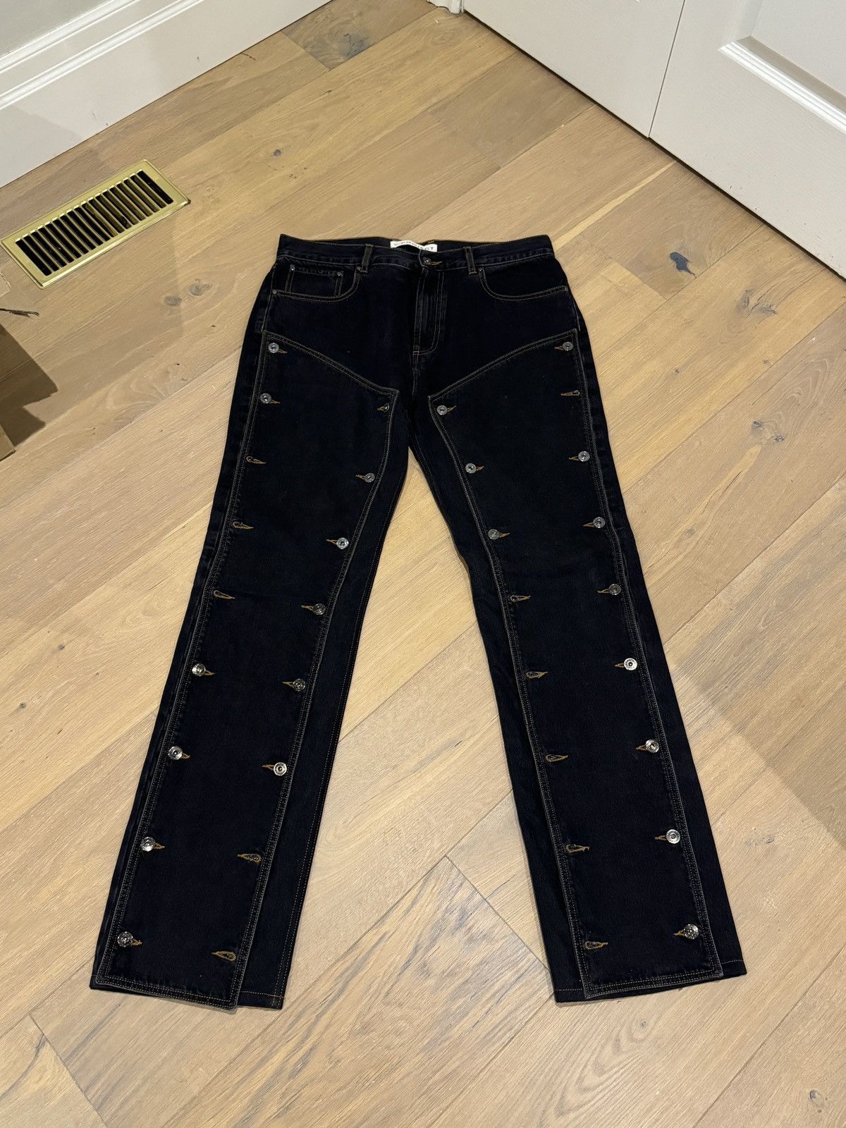 Y/Project Y/Project Black Button Panel Jeans Size US 33 - 1 Thumbnail