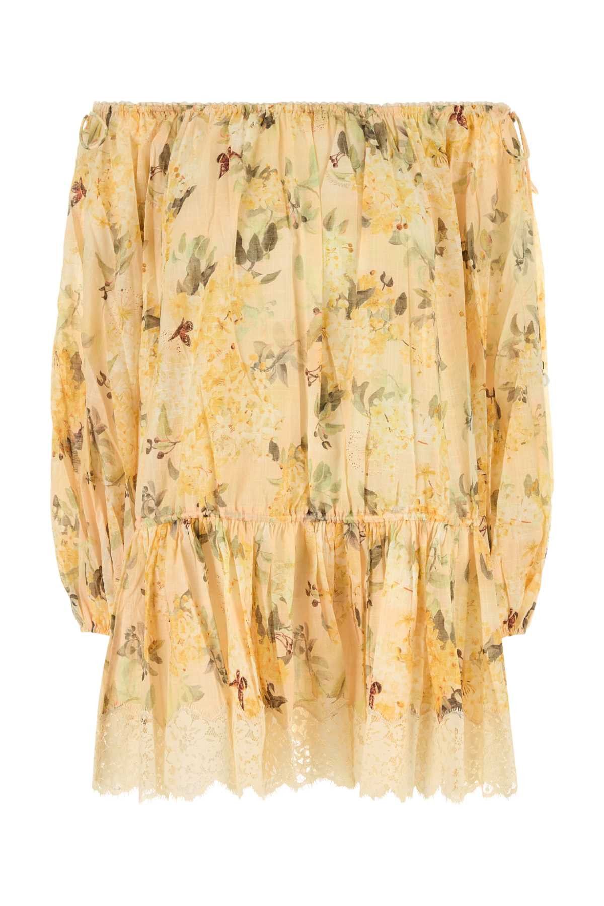 ワンピース ZIMMERMANN Printed Cotton Cascadian Off-The-Shoulder Dress Zimmermann Printed Cotton Cascadian Off-The-Shoulder Dress