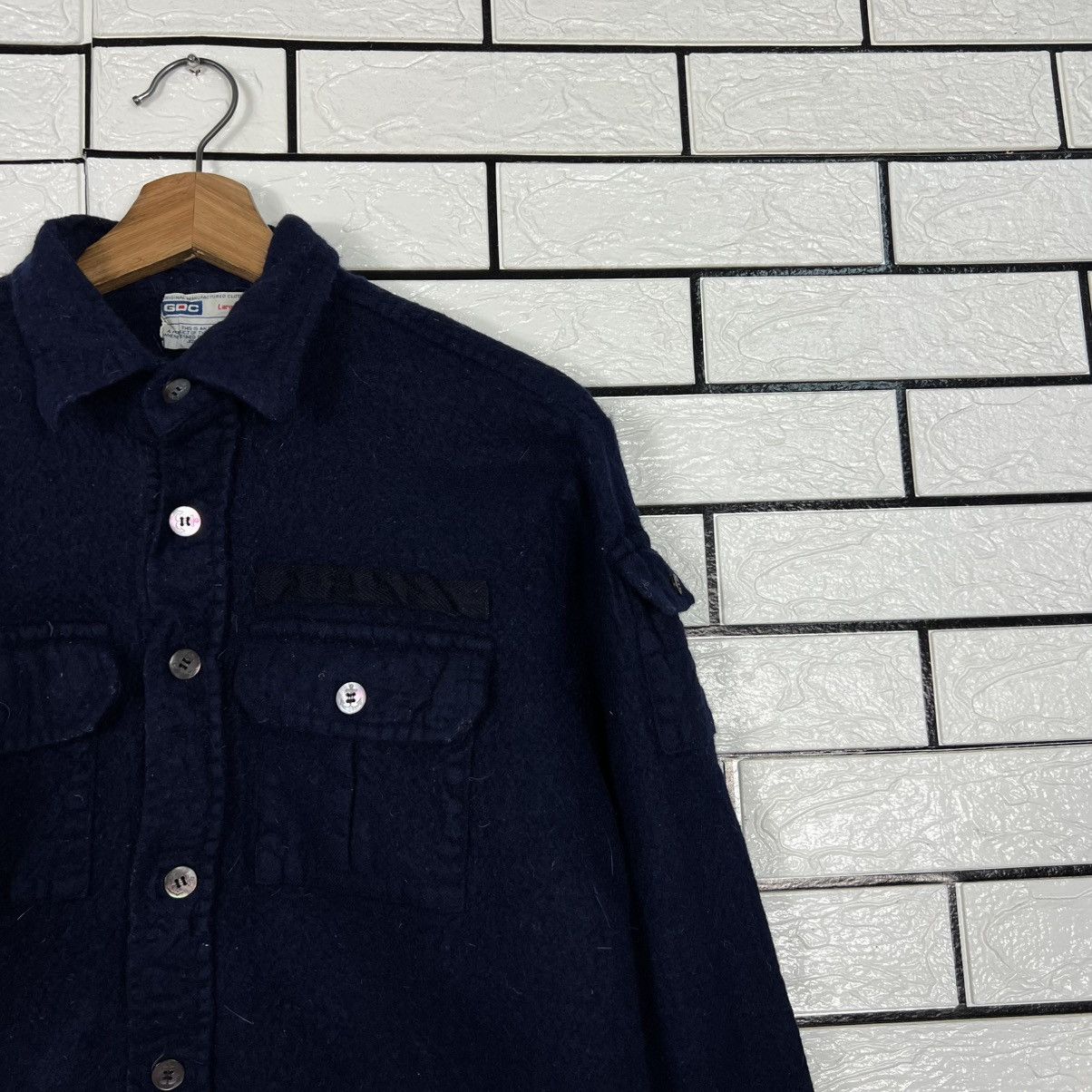 Vintage Vintage 90's GDC Wool Flannel Work Shirt Jacket #4159-C190 Size US L / EU 52-54 / 3 - 4 Thumbnail