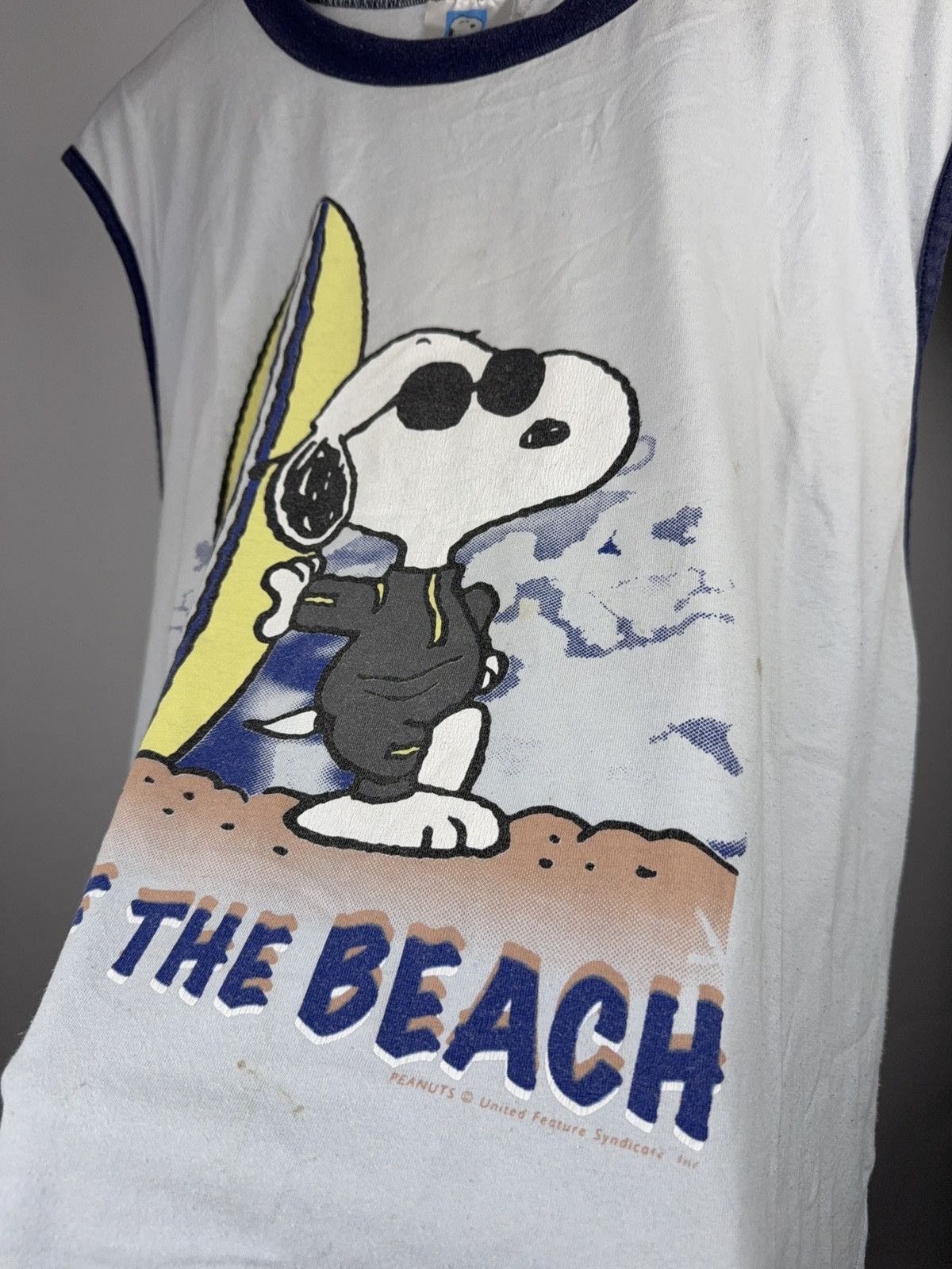 Peanuts 80s Peanuts Vintage Snoopy King Of The Beach Surf Sleeveless Size US XXL / EU 58 / 5 - 8 Thumbnail