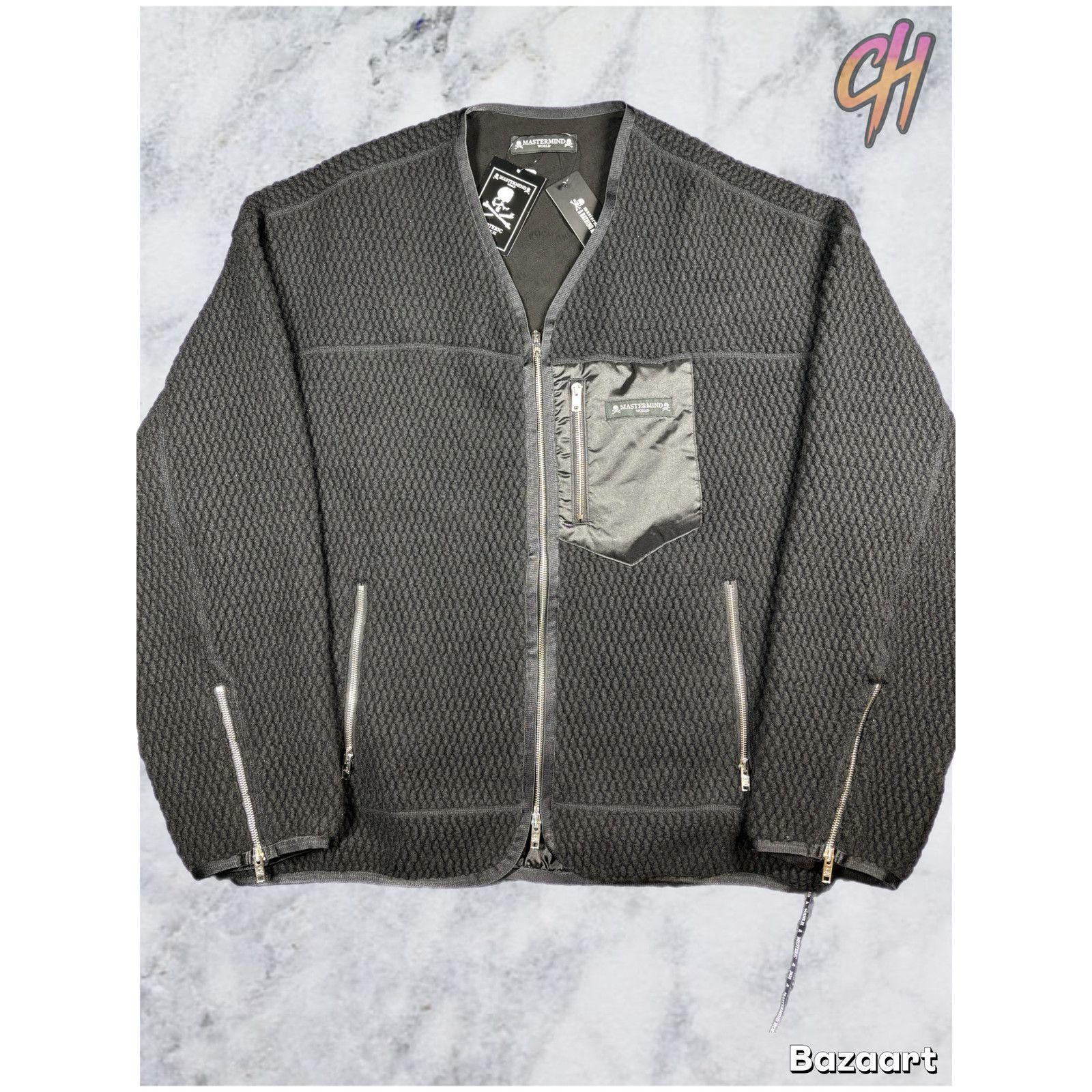 Mastermind Japan Mastermind World Cashmere Black Cardigan Size Medium Size M / US 6-8 / IT 42-44 - 1 Thumbnail