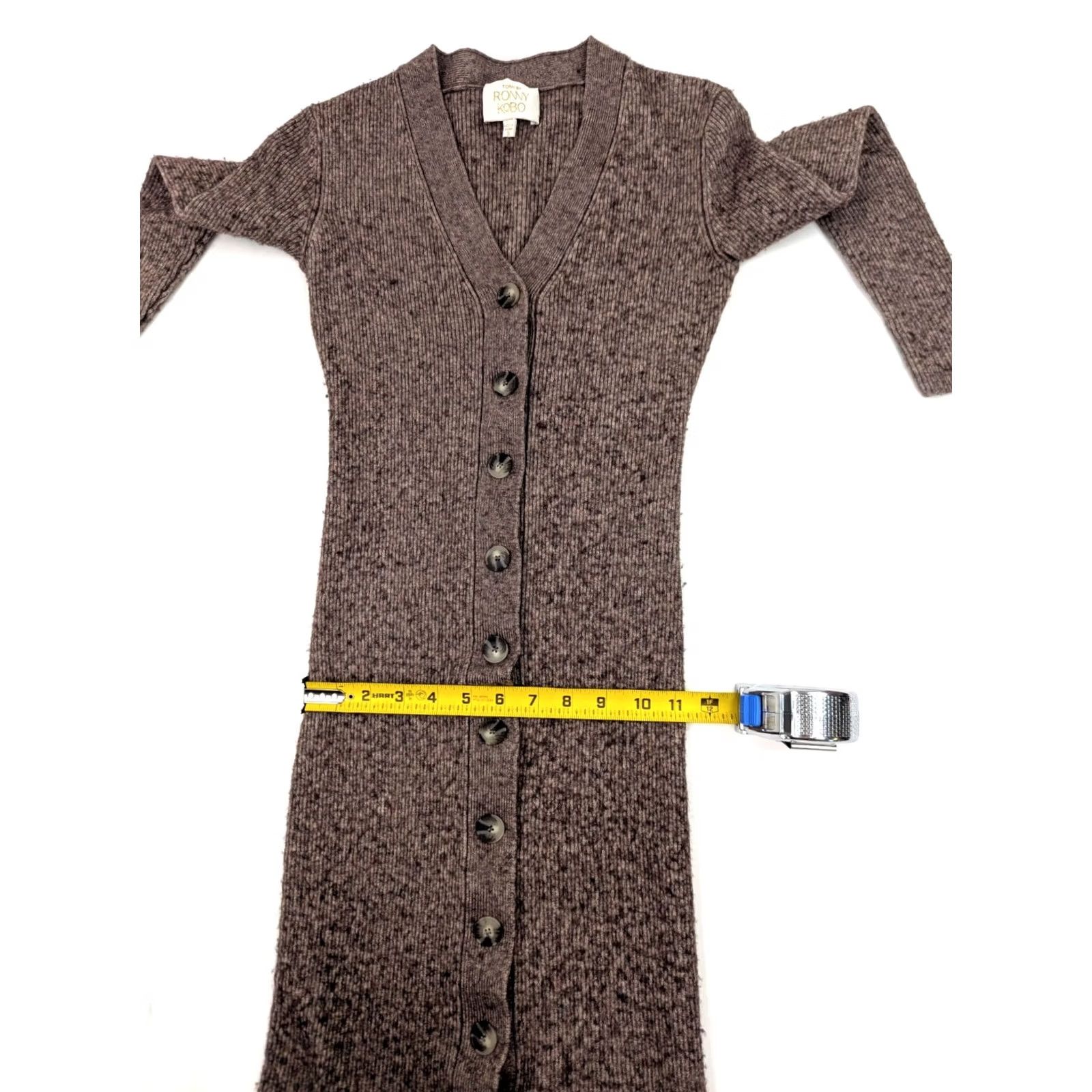 Ronny Kobo Torn by Ronny Kobo Cardigan Women S Wool Blend Long Brown Red Button / Oversized Knit Long Sleeve S Retail Womens Size S / US 4 / IT 40 - 6 Thumbnail