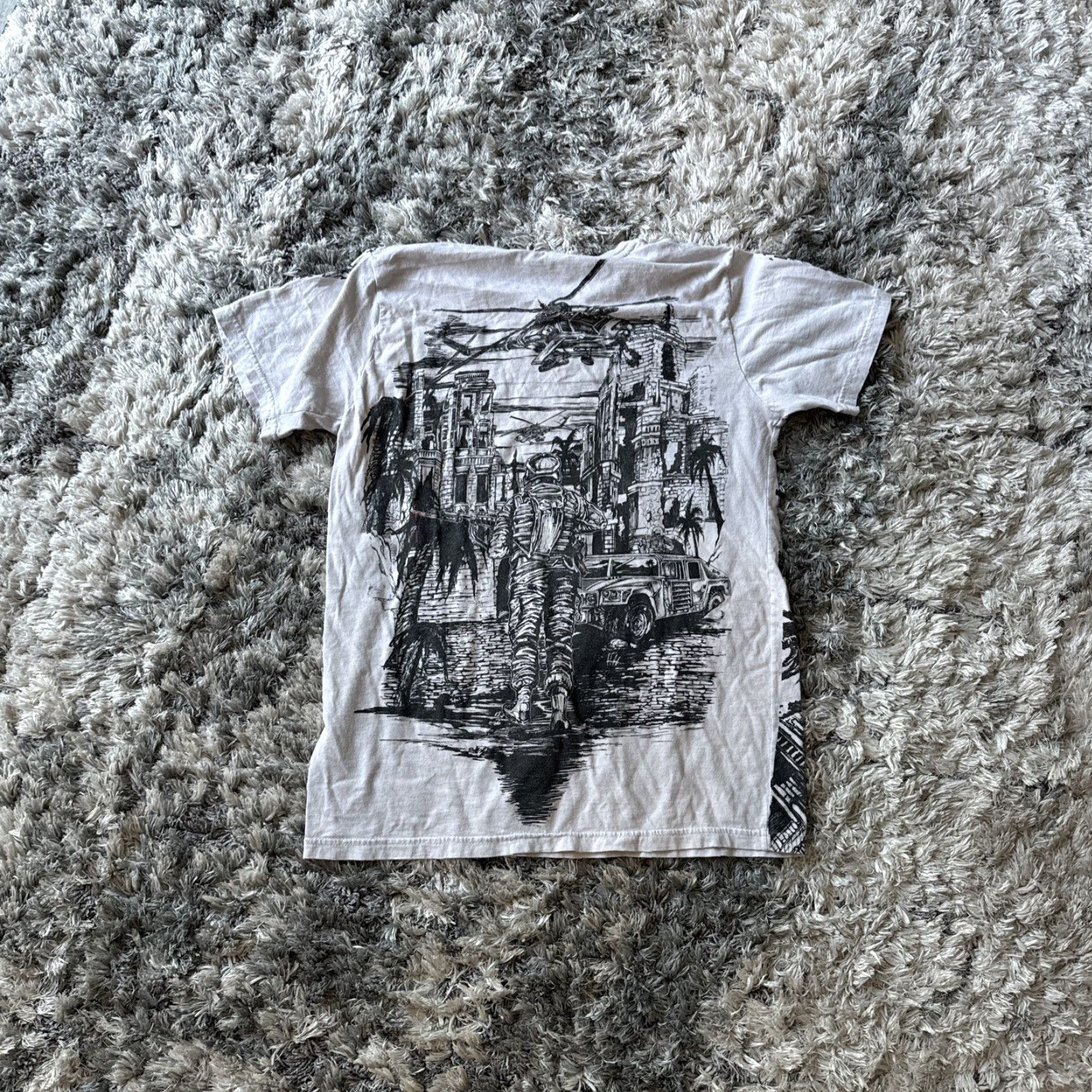 Vintage Apprime T-Shirt Men White Army Short Sleeve M Y2K AOP Graphic War Graphic Size US M / EU 48-50 / 2 - 4 Thumbnail