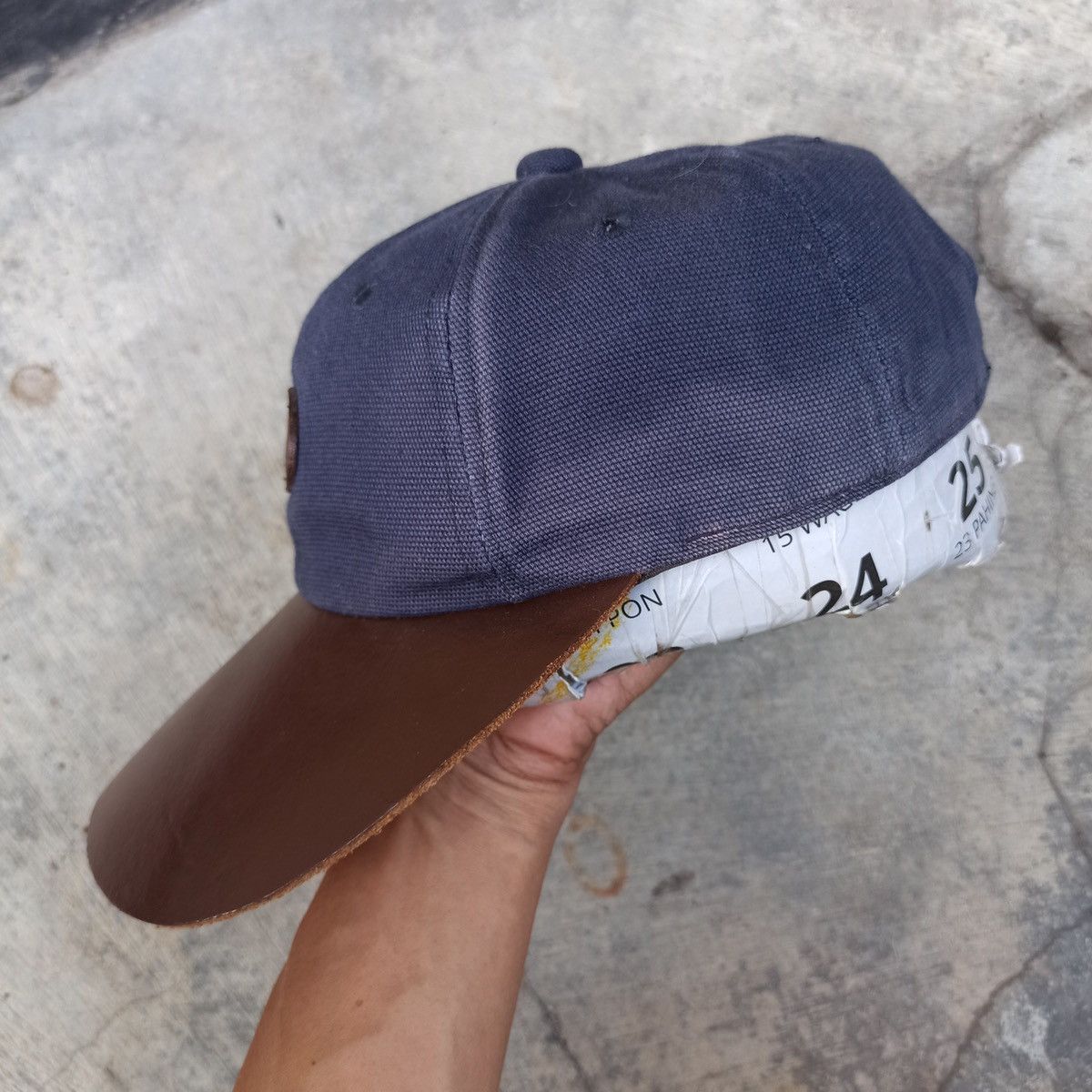 Leather × Vintage Fox fire hat with bold leather visor Size ONE SIZE - 4 Thumbnail