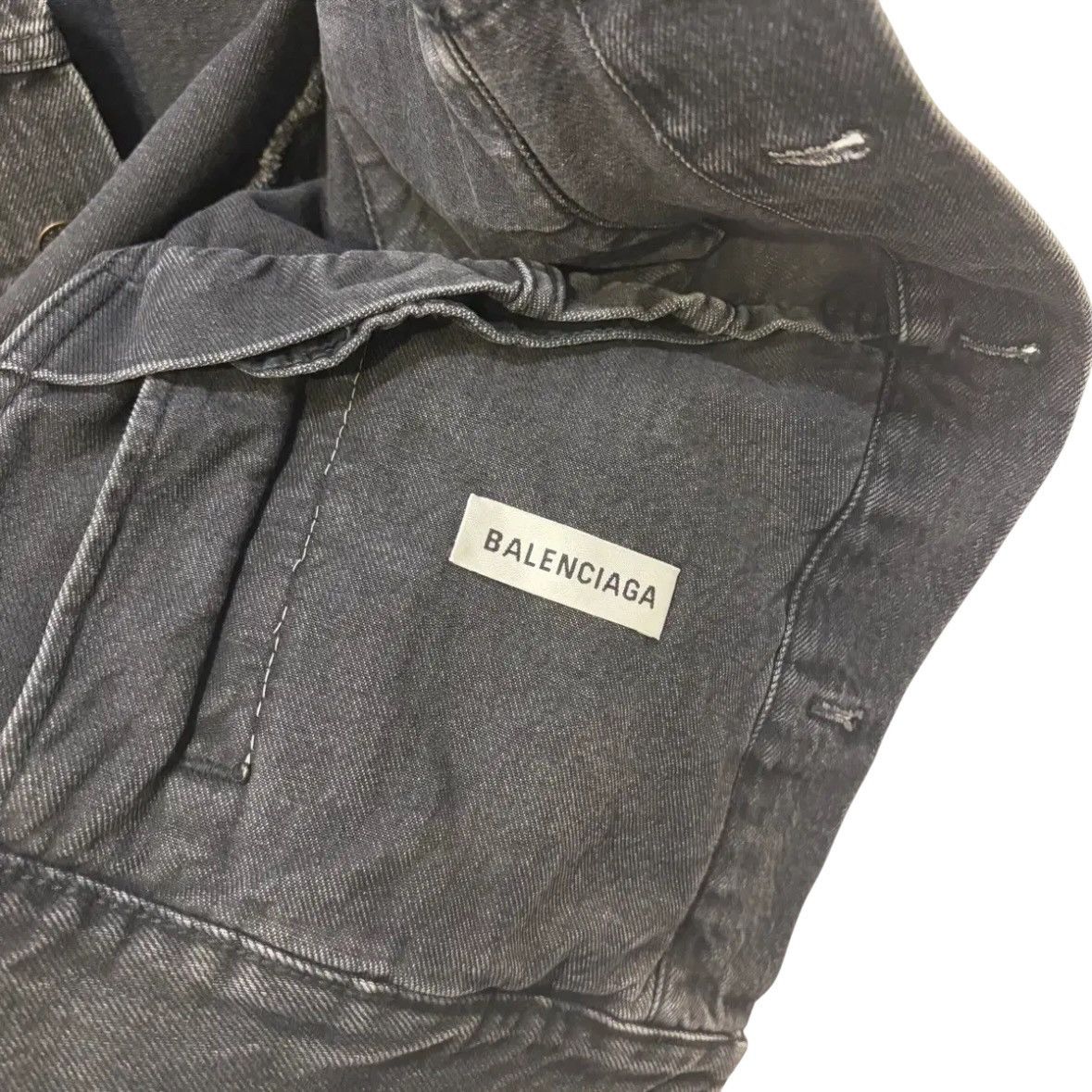 Balenciaga Balenciaga Swing Denim Jacket Black Size US XXS / EU 40 - 4 Thumbnail