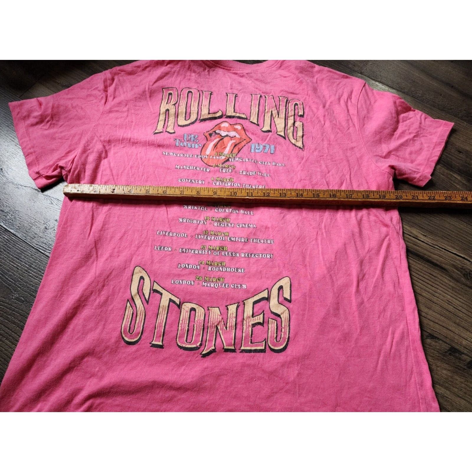 Doublet Rolling Stones T Shirt Womens L Pink 1971 Tour Double Sided Band Tee Short Sleeve Crew Neck Cotton Polyester Knit Size L / US 10 / IT 46 - 3 Thumbnail