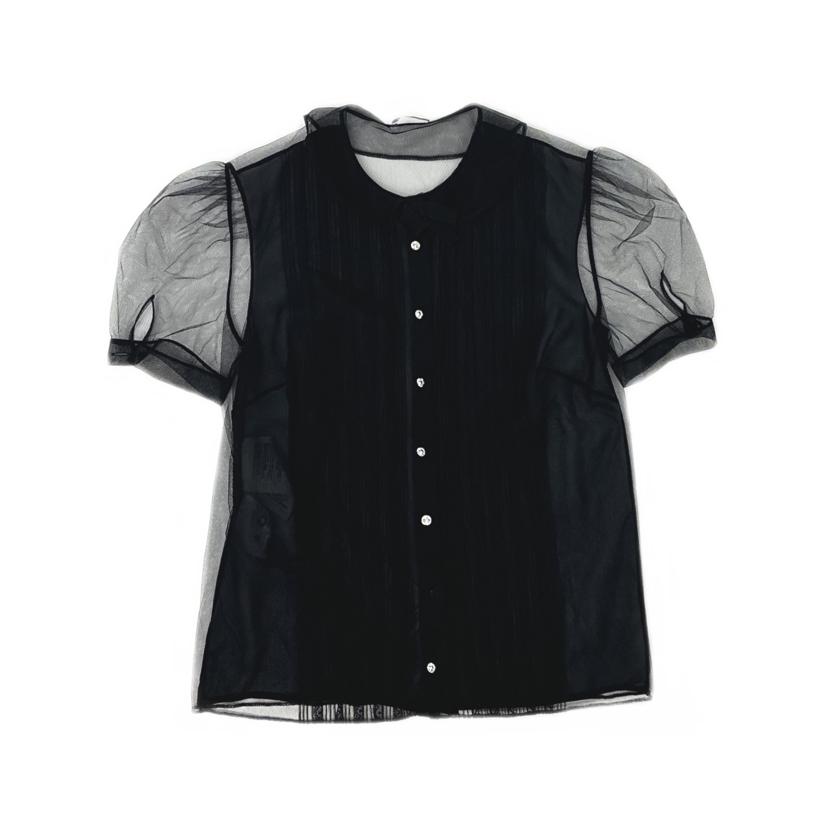 Miu Miu Miu Miu Black Sheer Button Up Blouse Size 38 Size XS / US 0-2 / IT 36-38 - 1 Thumbnail