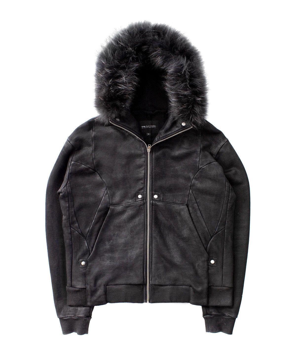 Ranger Cartel Ranger Cartel 1000YRS black waxed zip-up hoodie with fur Size US M / EU 48-50 / 2 - 1 Thumbnail
