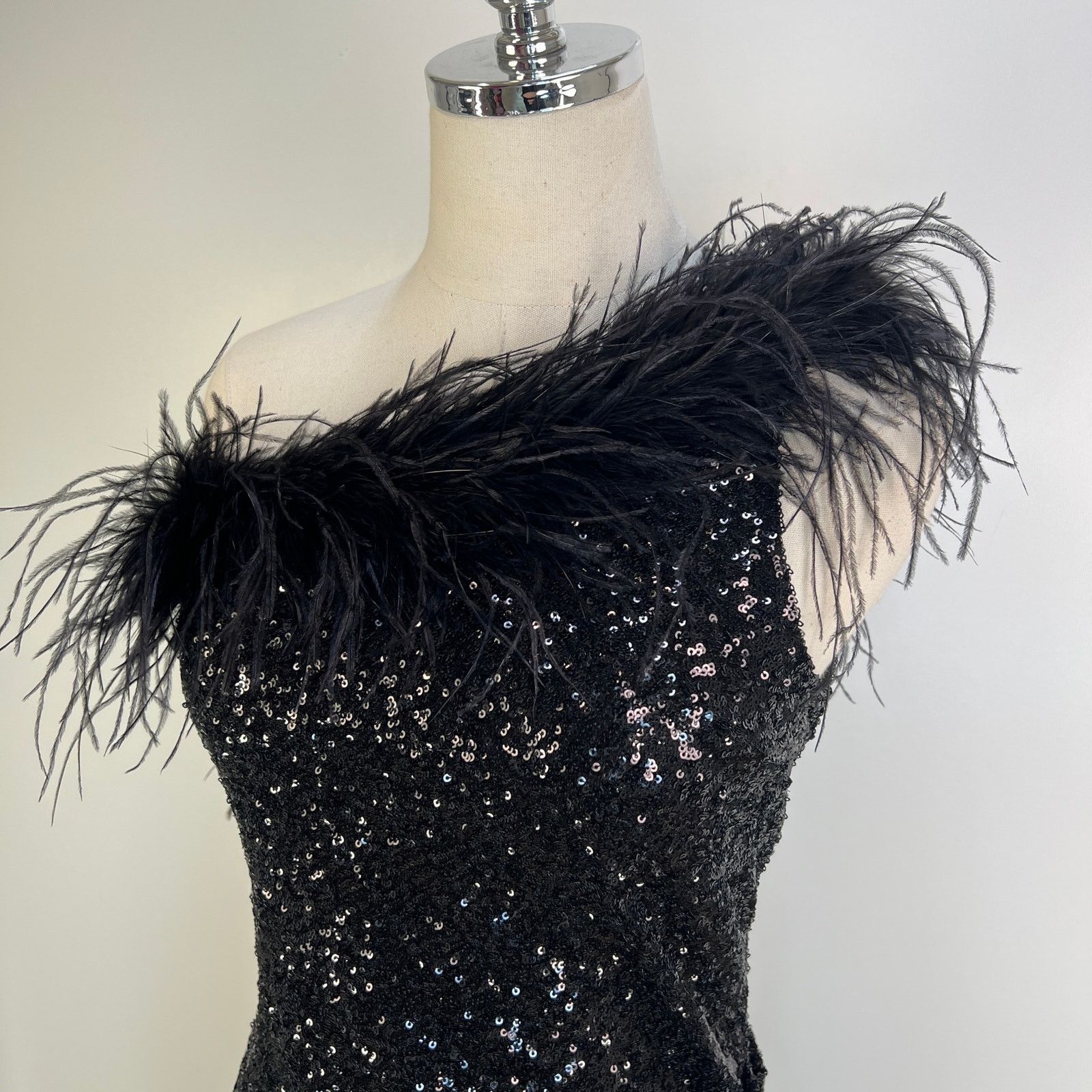 Amanda Uprichard Amanda Uprichard Mini Kieran Dress Sequin Black Size L / US 10 / IT 46 - 3 Thumbnail