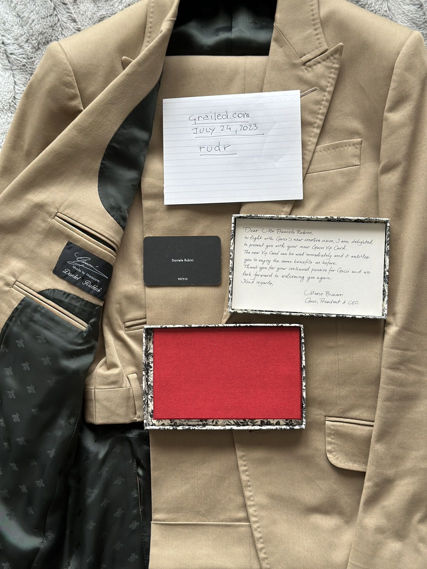 Gucci Gucci khaki cotton slim suit Size 44R - 22 Thumbnail