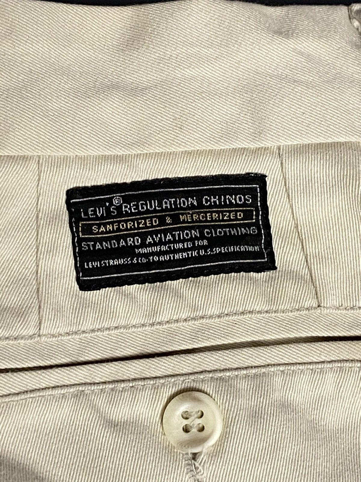 Levi's 80s Levis Regulation Chinos Beige W28 L33 Aviation Specific Size US 28 / EU 44 - 4 Thumbnail