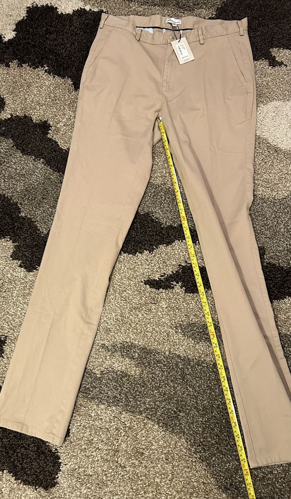 Peter Millar Peter Millar Flat Front Pilot Twill Khaki Pants Pima ME0B06 Size US 34 / EU 50 - 4 Thumbnail