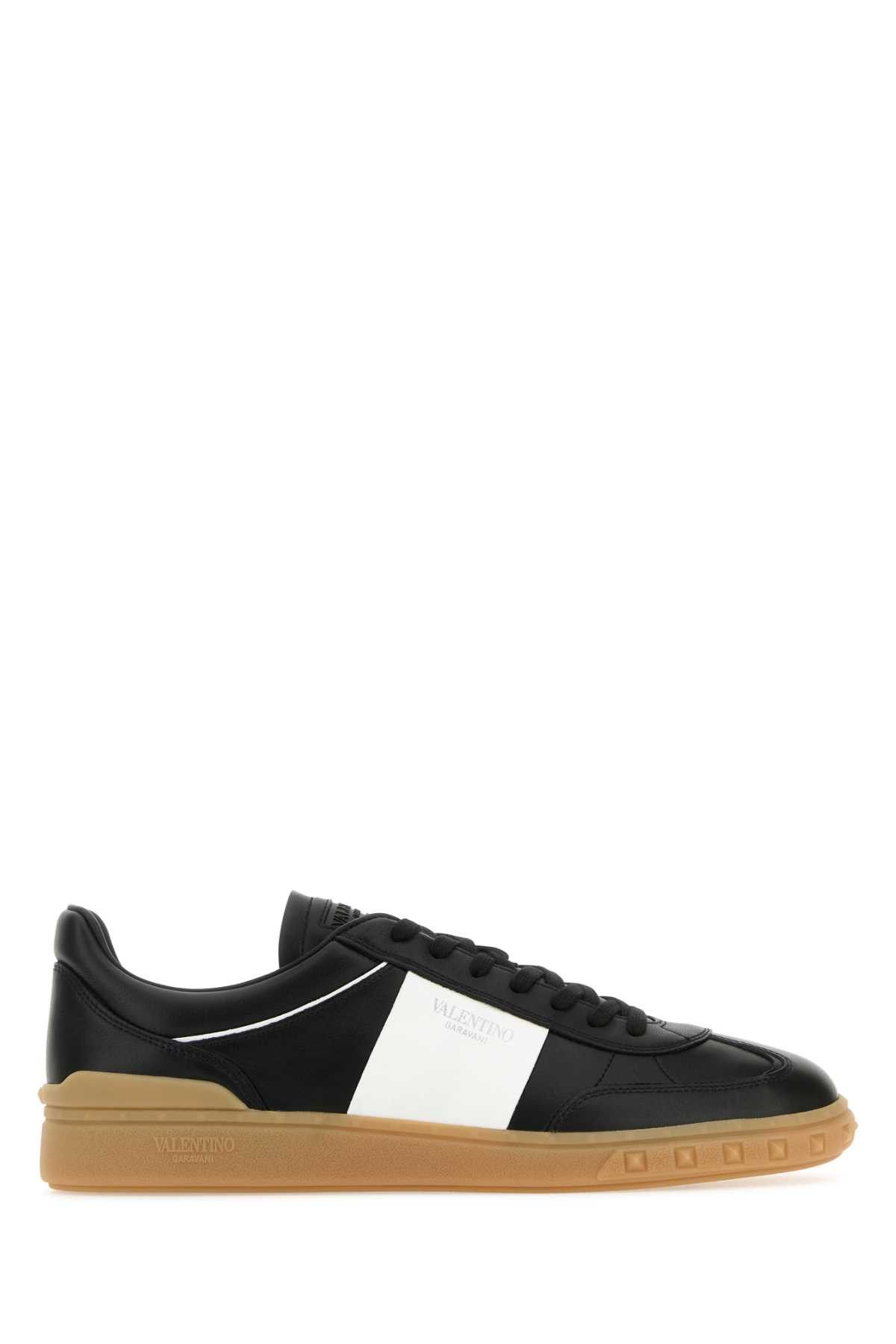 image of Valentino Garavani Black Leather Upvillage Sneakers, Men's (Size 9)