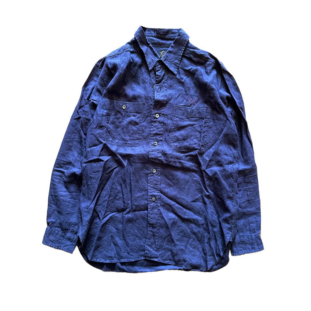 Needles Needles Purple Long Sleeve Linen Button Up Shirt (S) Size US S / EU 44-46 / 1 - 1 Thumbnail