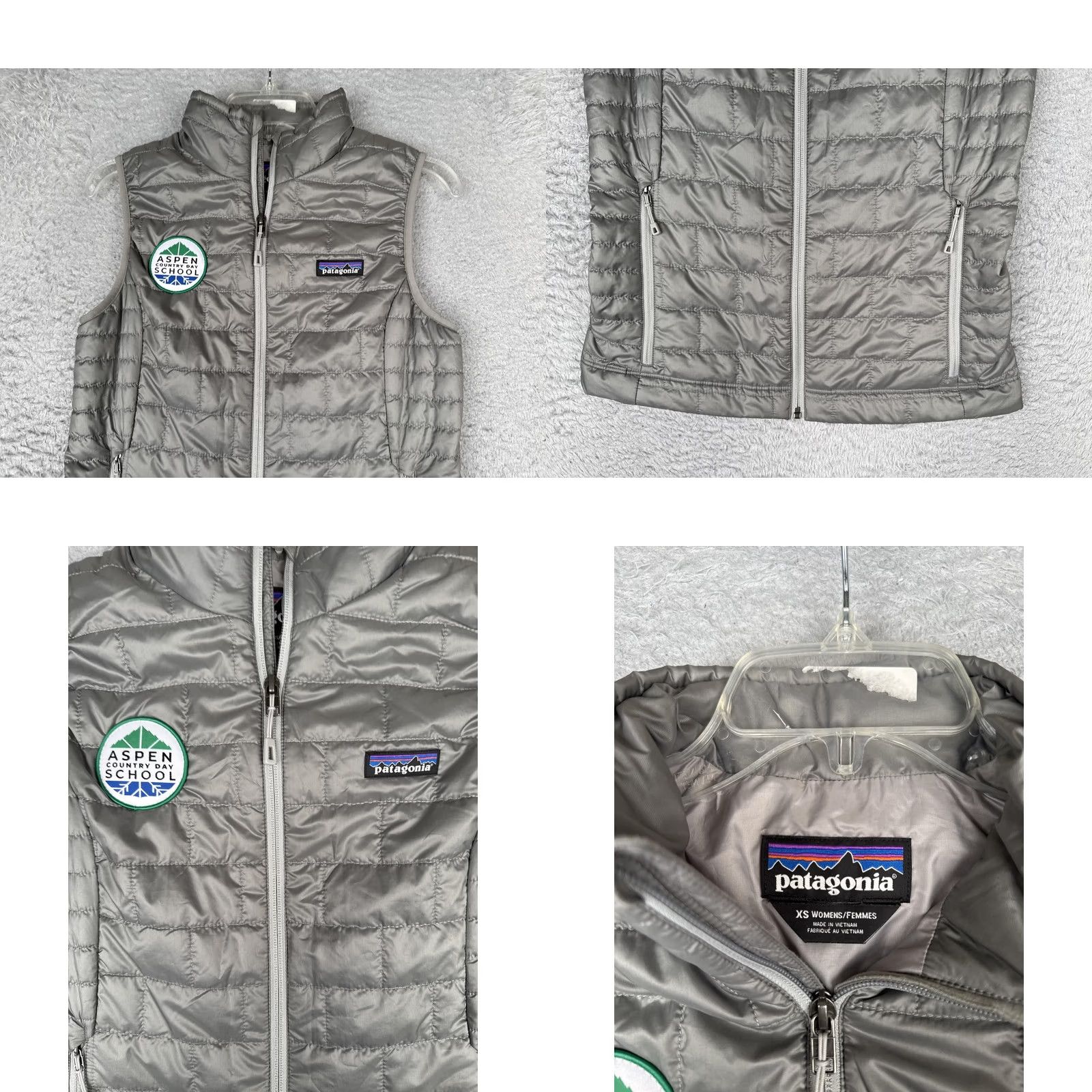 Patagonia Patagonia Nano Puff Vest Womens XS Gray Primaloft Insulated Full Zip Puffer Pocket Logo Patch Quilted Size XS / US 0-2 / IT 36-38 - 8 Thumbnail