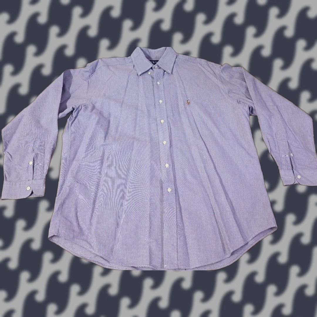 Polo Ralph Lauren Polo Ralph Lauren Shirt Men's Purple Square L Long Sleeve Button-Down Collared Knit Cotton Embroidered Logo Classic Size US L / EU 52-54 / 3 - 1 Thumbnail