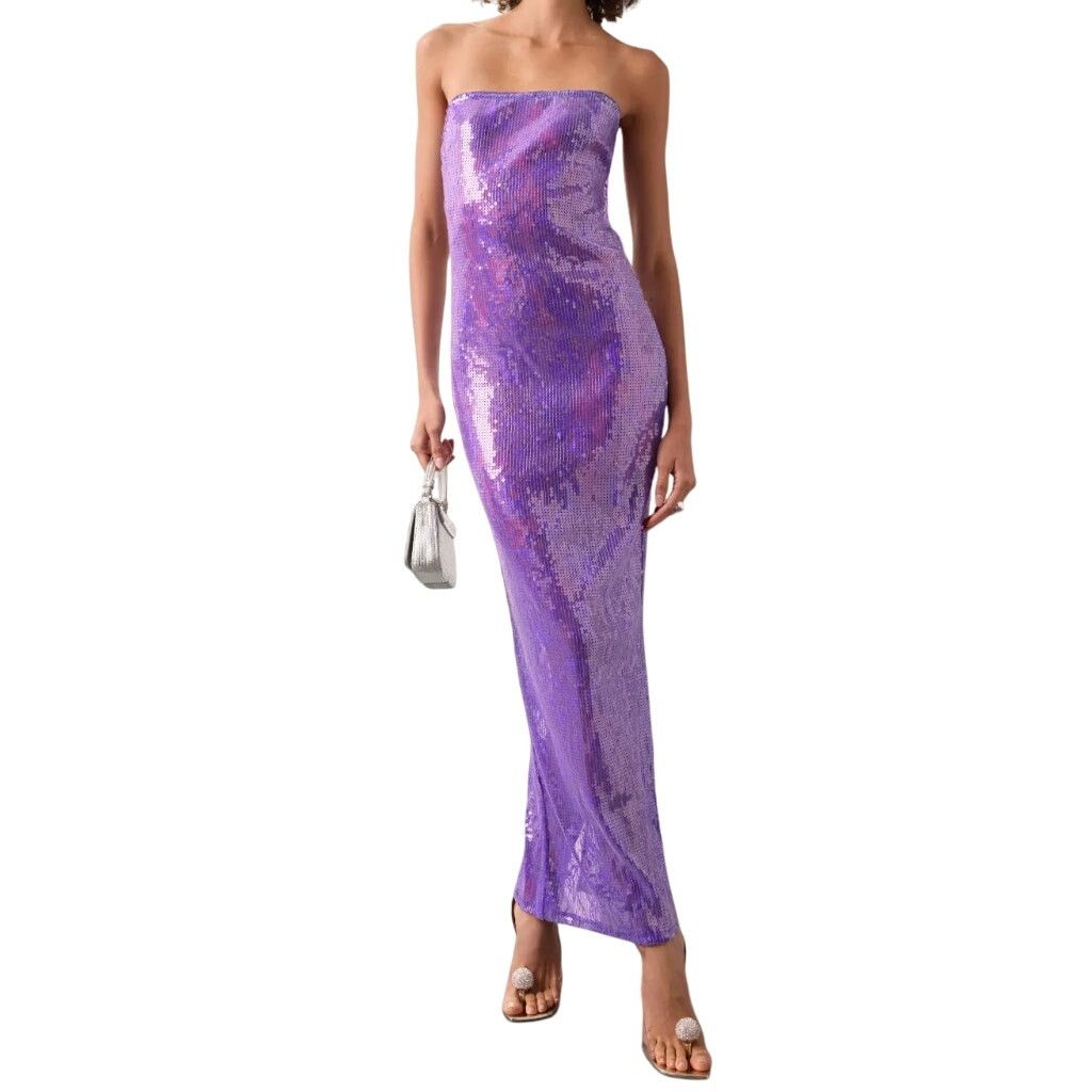 Retrofete Retrofte Strapless Sequin Lucia Dress in Purple, Size S | Grailed