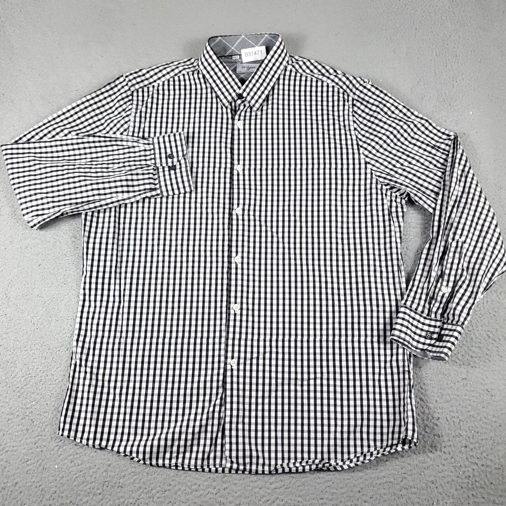 Vintage DUCHAMP Shirt Mens 2XL Blue Check Casual Button-Up Long Sleeve Size US XXL / EU 58 / 5 - 2 Thumbnail