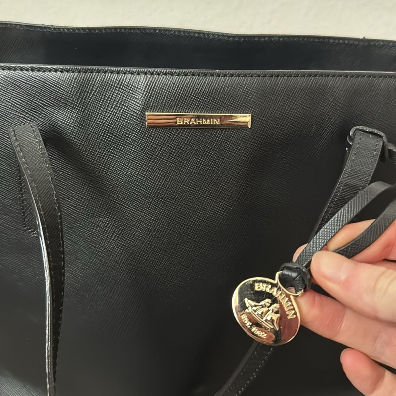 BRAHMIN Brahmin Avenue Leather Medium Tote in Black Bond Street Size ONE SIZE - 2 Thumbnail