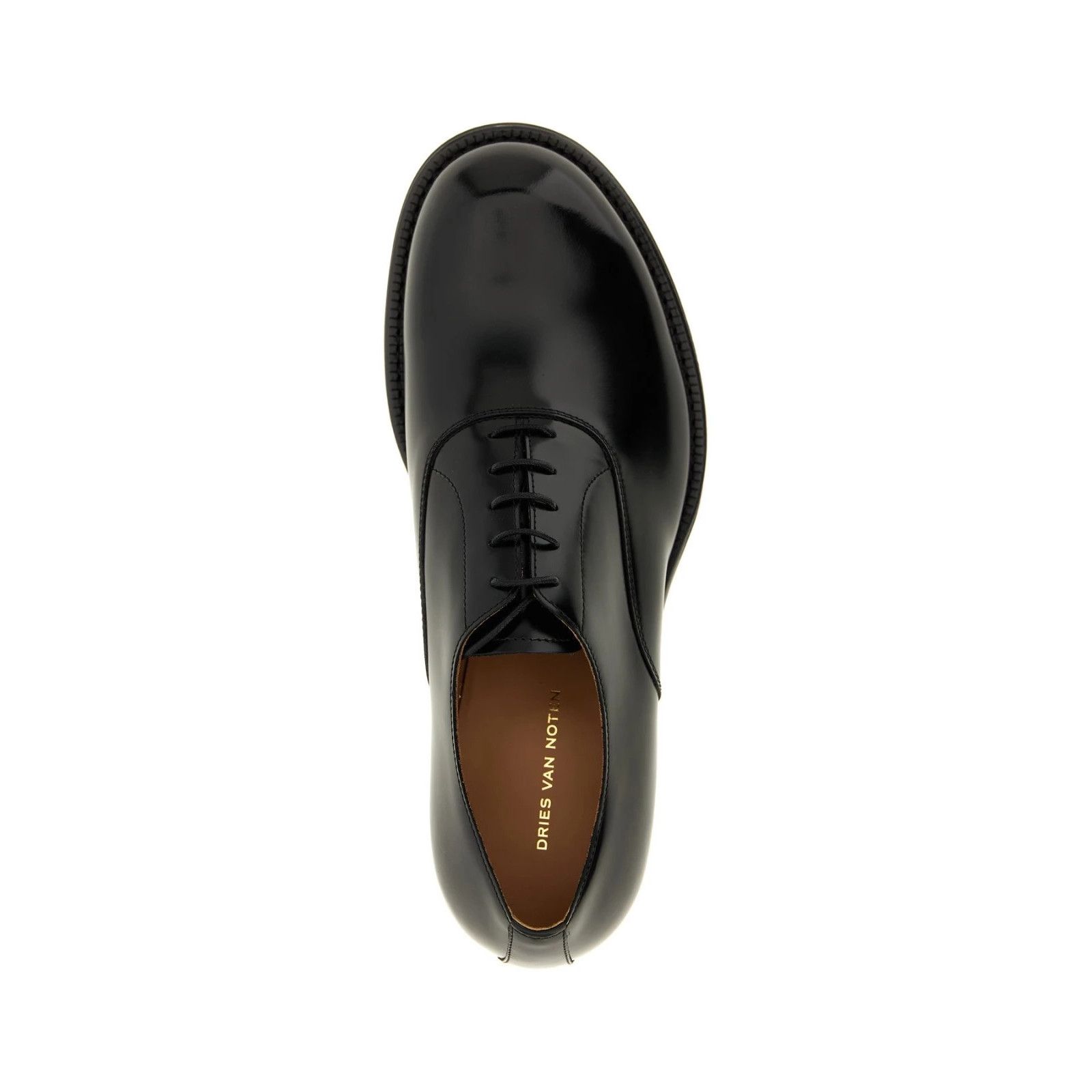 DRIES VAN NOTEN Men's Black Leather Derby Shoes New & Authen