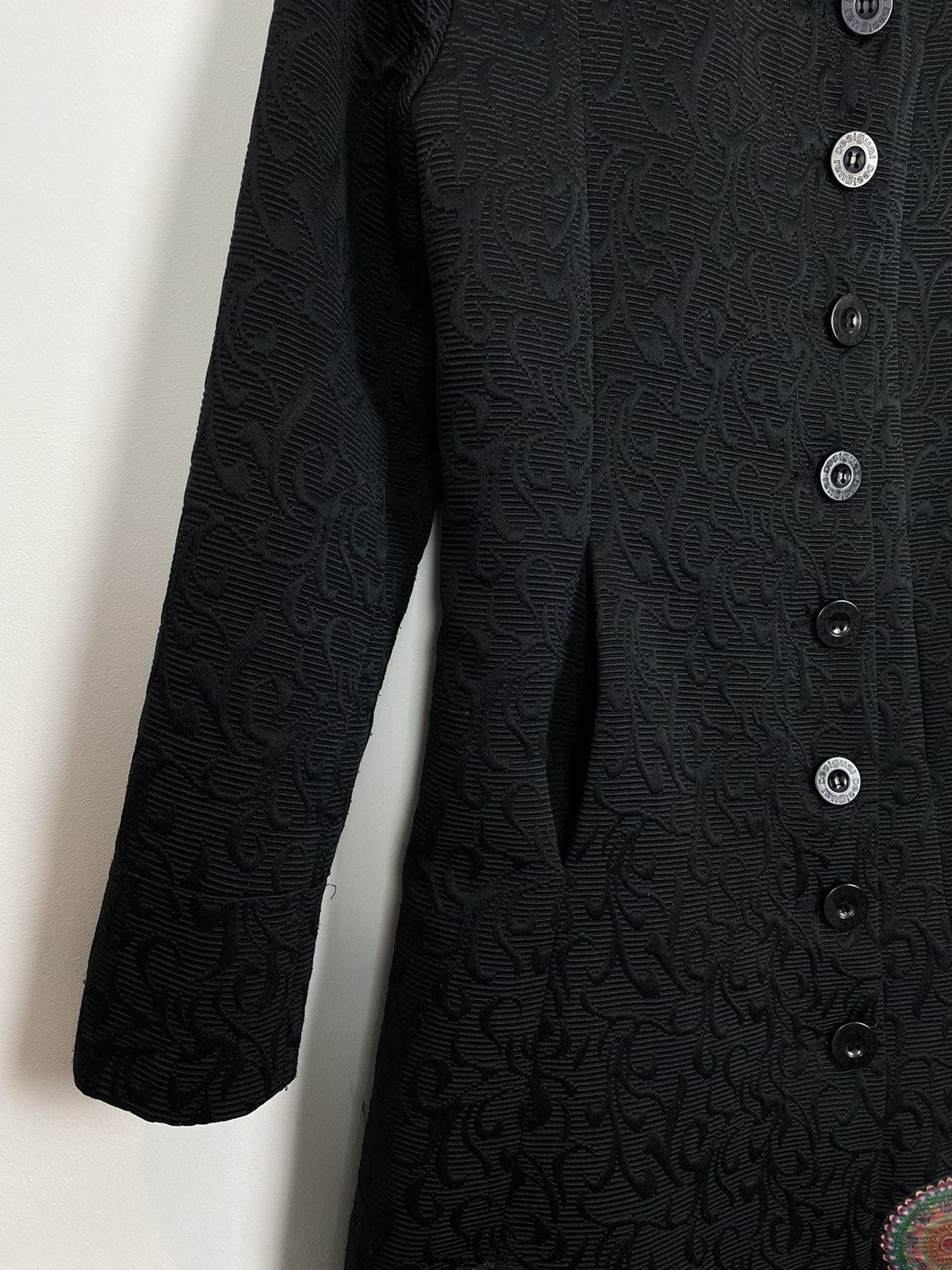 Desigual Desigual Black Pakaian Wanita Button-Through Coat Sz EUR36 Size XS / US 0-2 / IT 36-38 - 3 Thumbnail