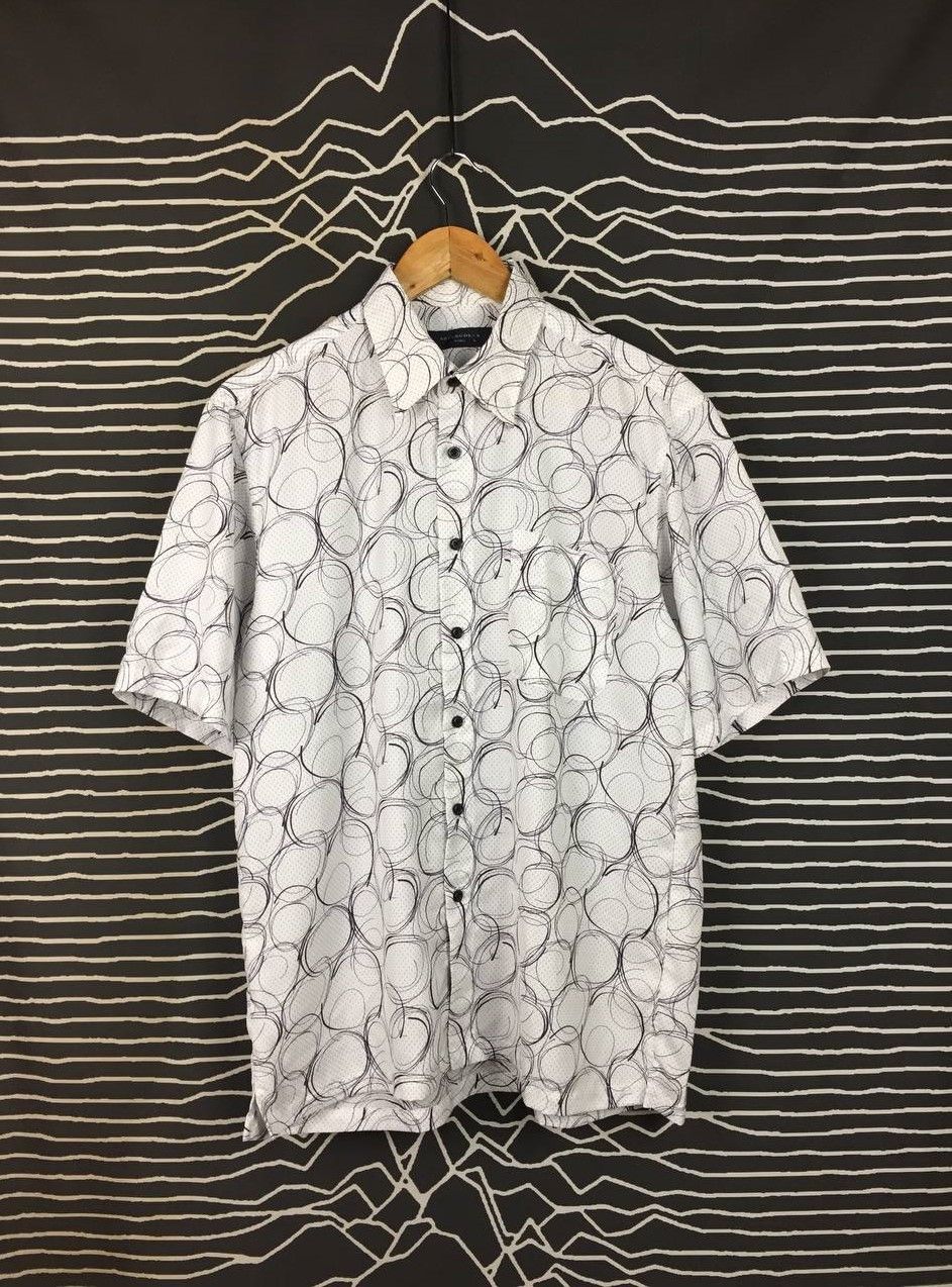 Japanese Brand Artemodena Uomo Abstract Circle Pattern Short-Sleeve Shirt Size US L / EU 52-54 / 3 - 2 Thumbnail