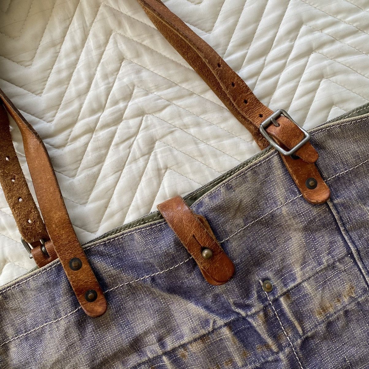 Japanese Brand Custom Made Denim Tote Bag– Vintage Patina Look Size ONE SIZE - 5 Thumbnail