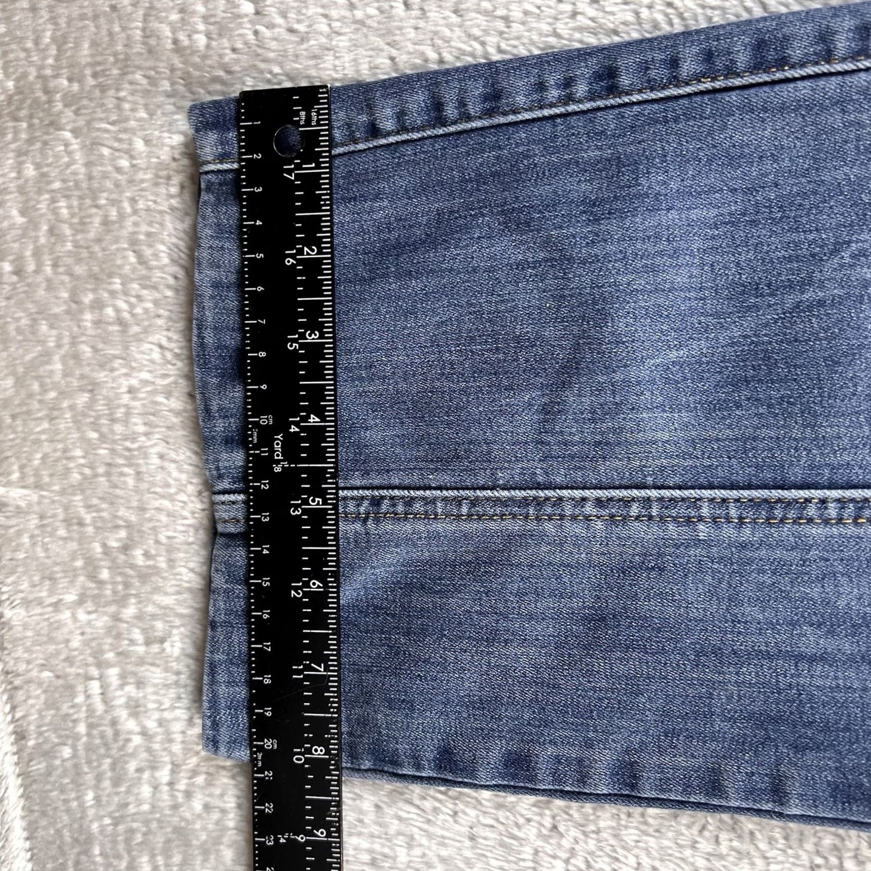 Vintage Judy Blue Jeans 5/27 Blue Straight Leg Elastic Waist Mid High Rise Straight Women Jeans 30 in Inseam Size 27" / US 4 / IT 40 - 6 Thumbnail