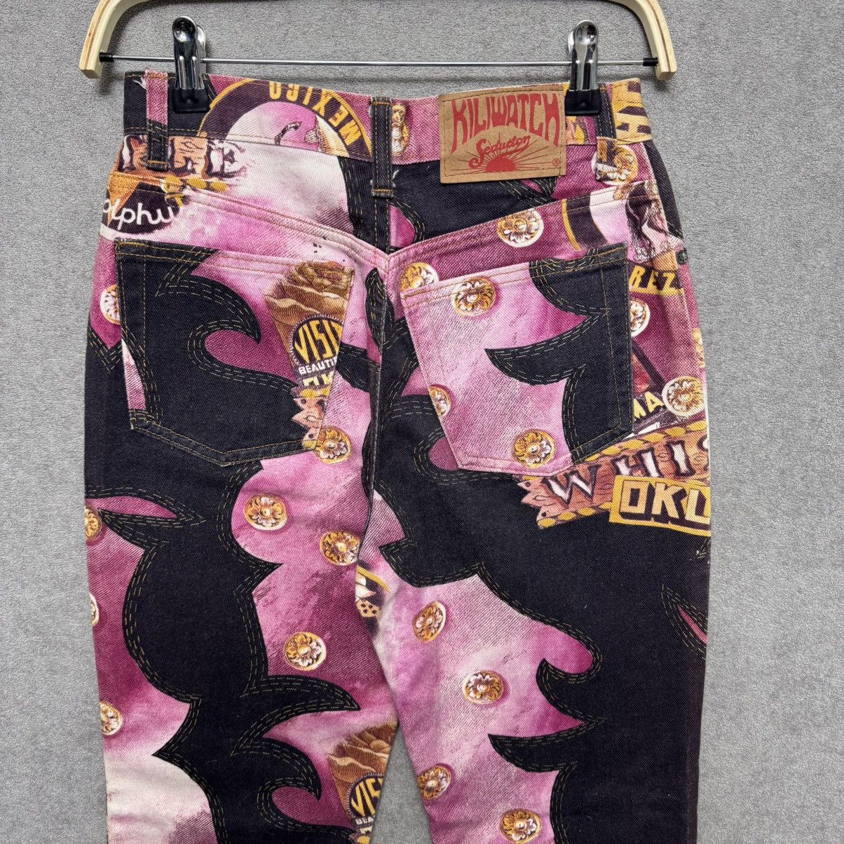 Beauty Beast × Designer Kiliwatch Secuction All Over Print Flared Bootcut Jeans Size US 27 - 3 Thumbnail