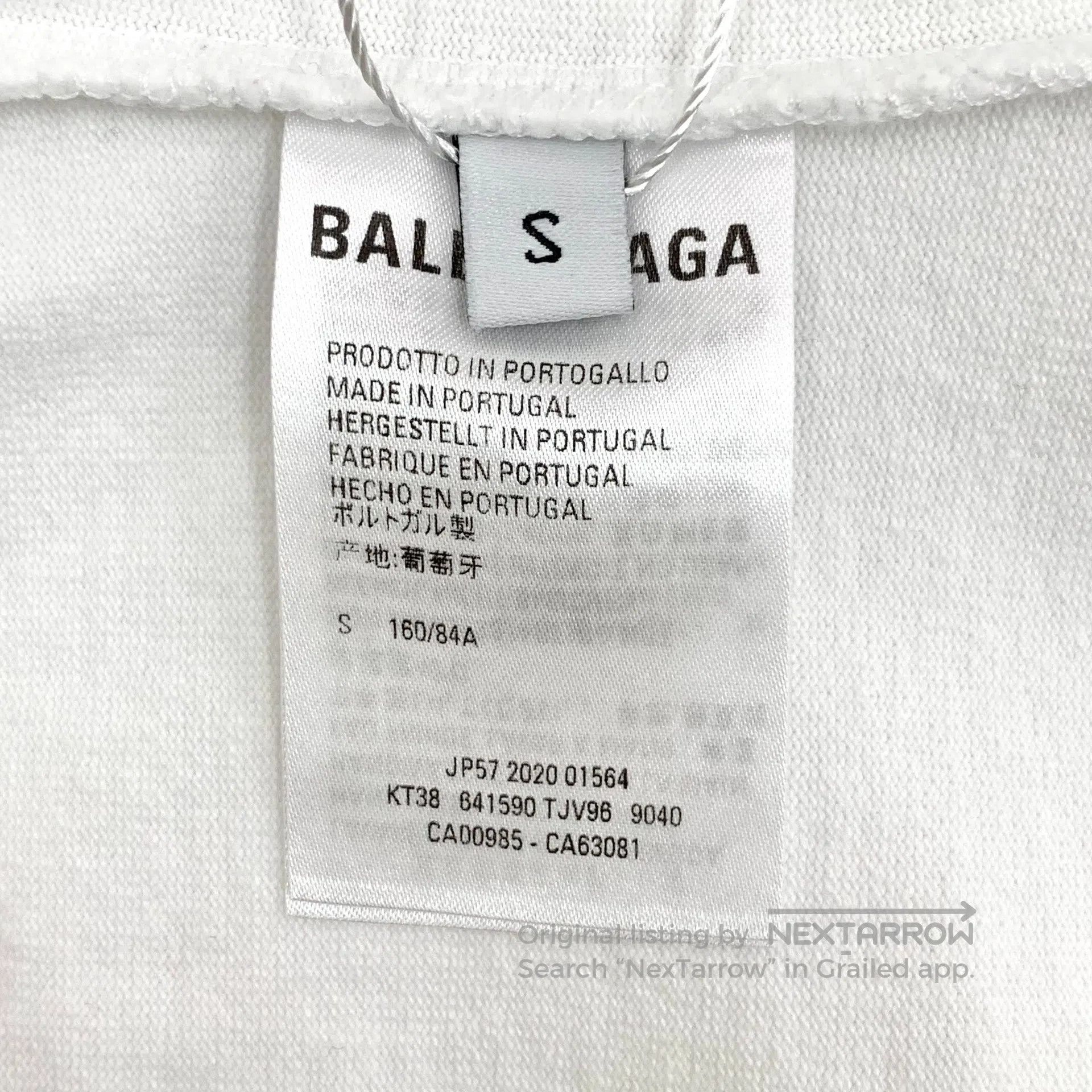 Balenciaga Balenciaga White Logo Letter Printed Cotton Round Neck Sho Size US S / EU 44-46 / 1 - 6 Thumbnail