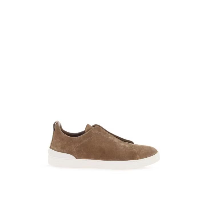 image of Z Zegna O1S22I1N0524 Triple Slip Sneakers In Brown, Men's (Size 8)