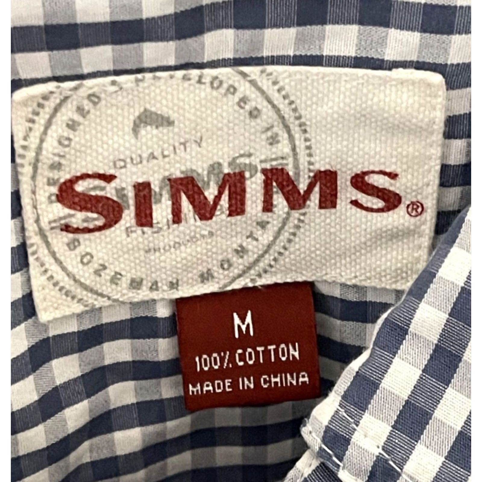 Vintage Simms Shirt Medium Blue Check Long Sleeve Outdoor Fishing Men's Size US M / EU 48-50 / 2 - 4 Thumbnail
