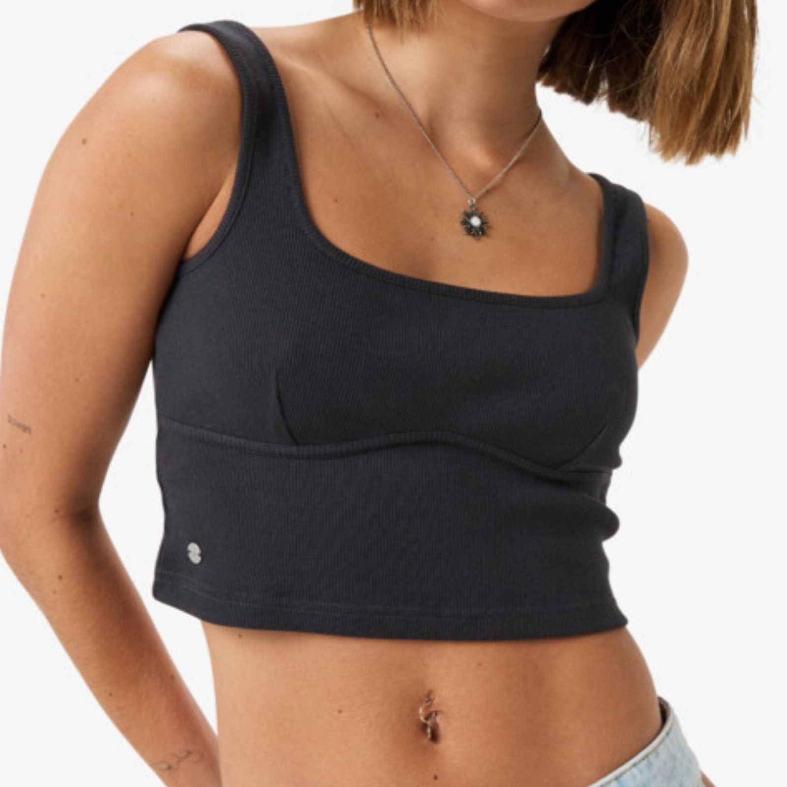 Other Roxy Women's Crop Ribbed Black Tank Top Scoop Neck XL NWT Size XL / US 12-14 / IT 48-50 - 2 Thumbnail